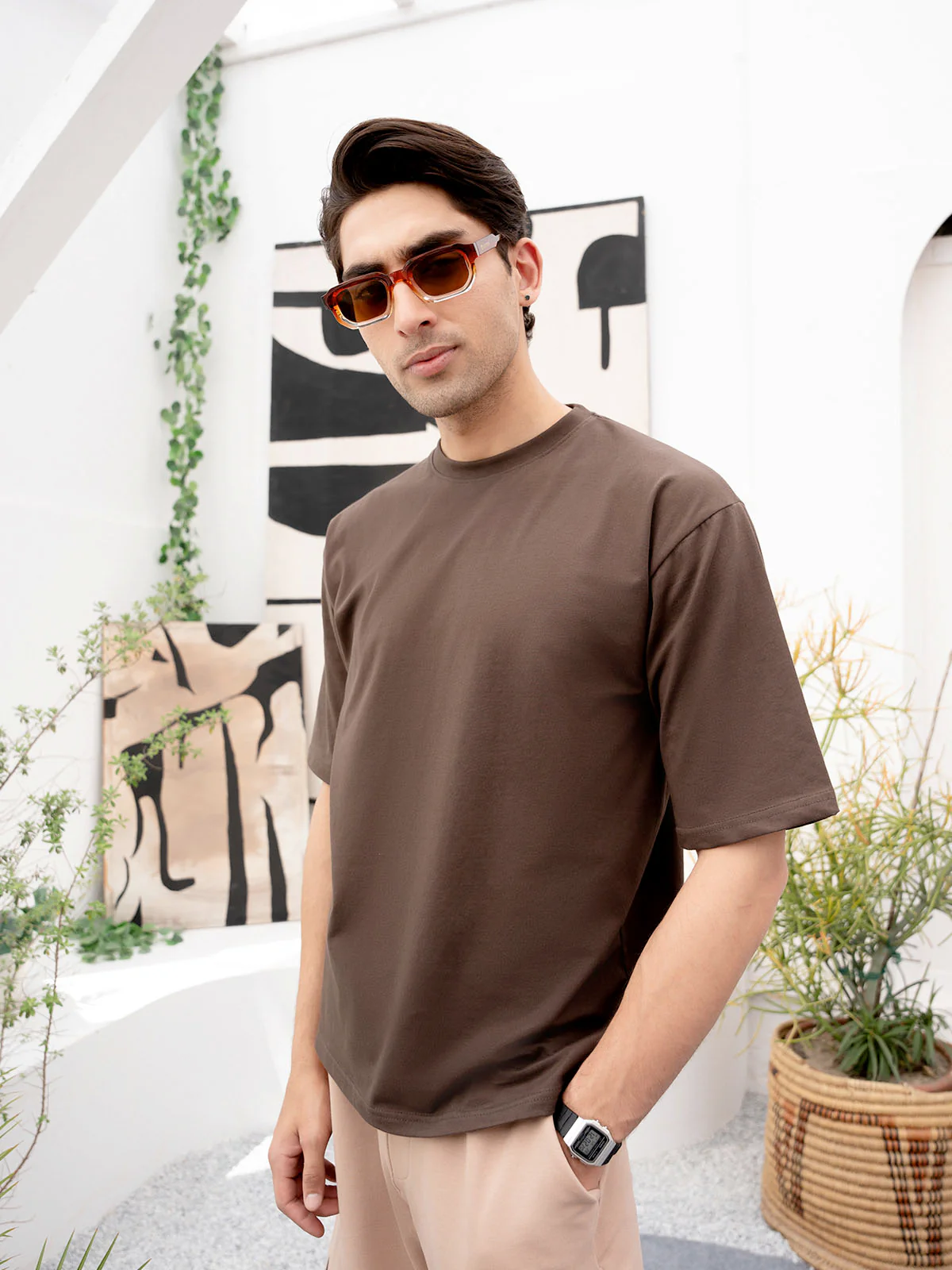 "BRIGGS" Drop Shoulder Basic T-Shirt