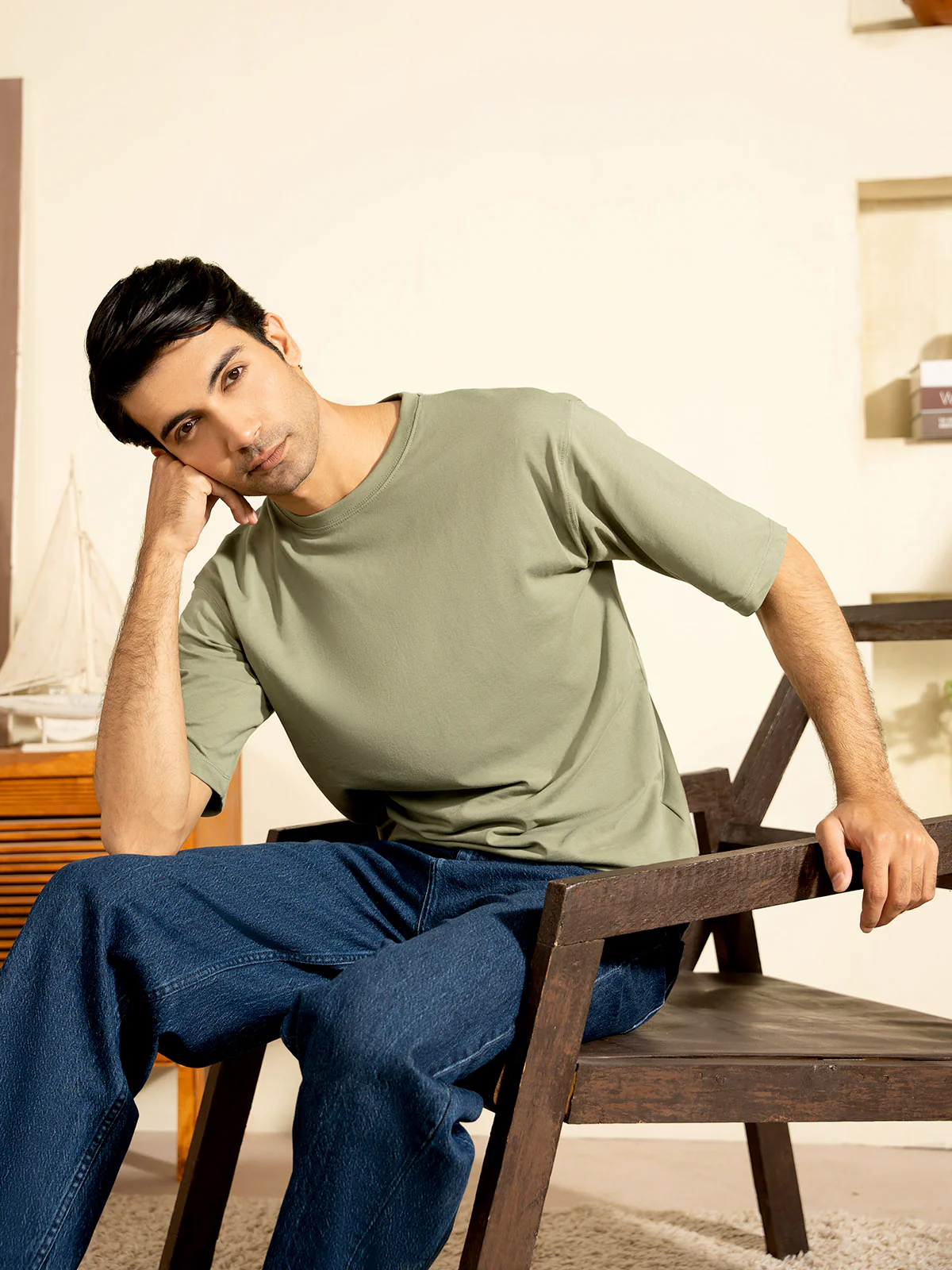 "BRIGGS" Drop Shoulder Basic T-Shirt - Image 6