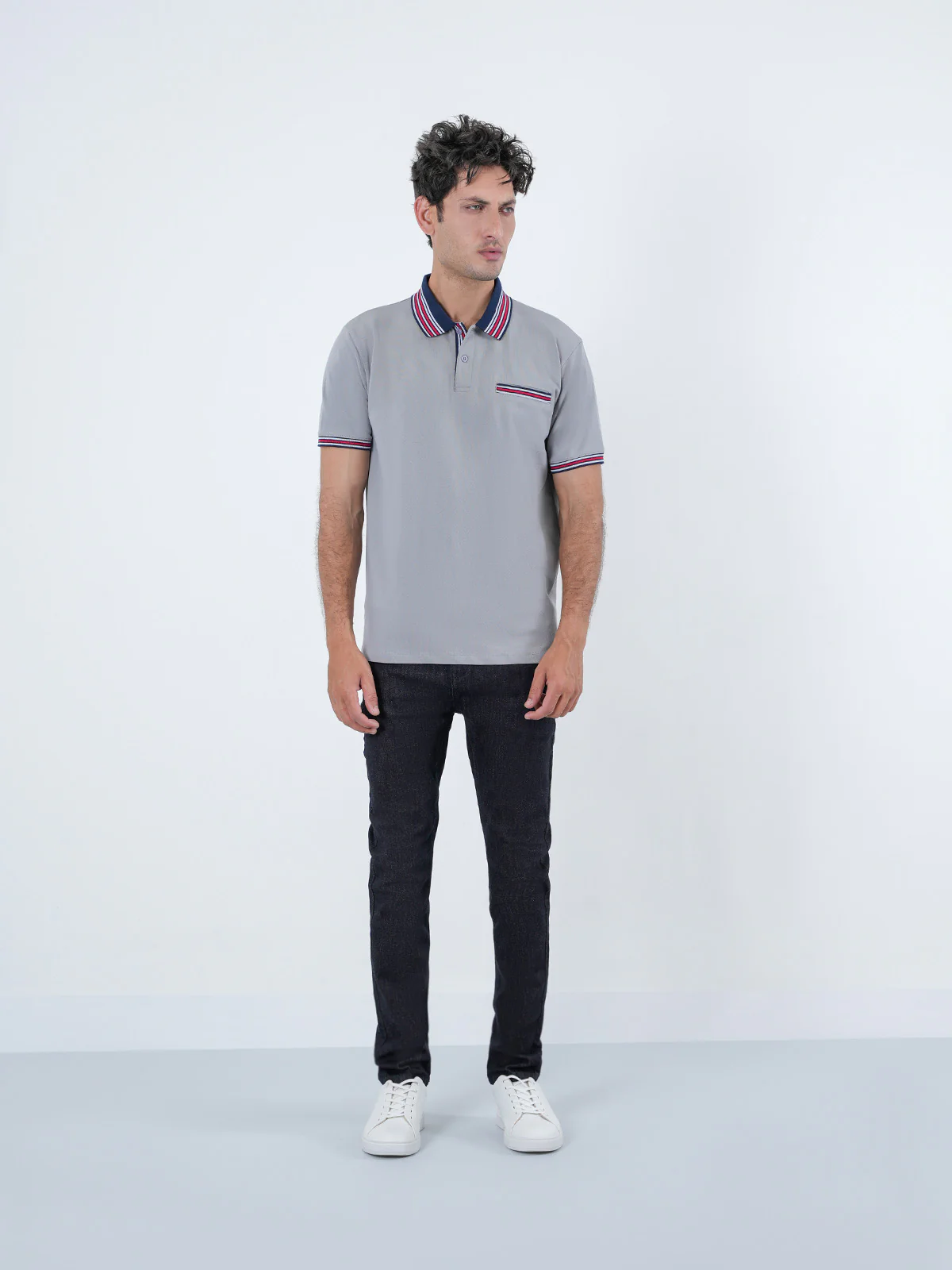 "CADIZ" Solid Regular Fit Polo Shirt