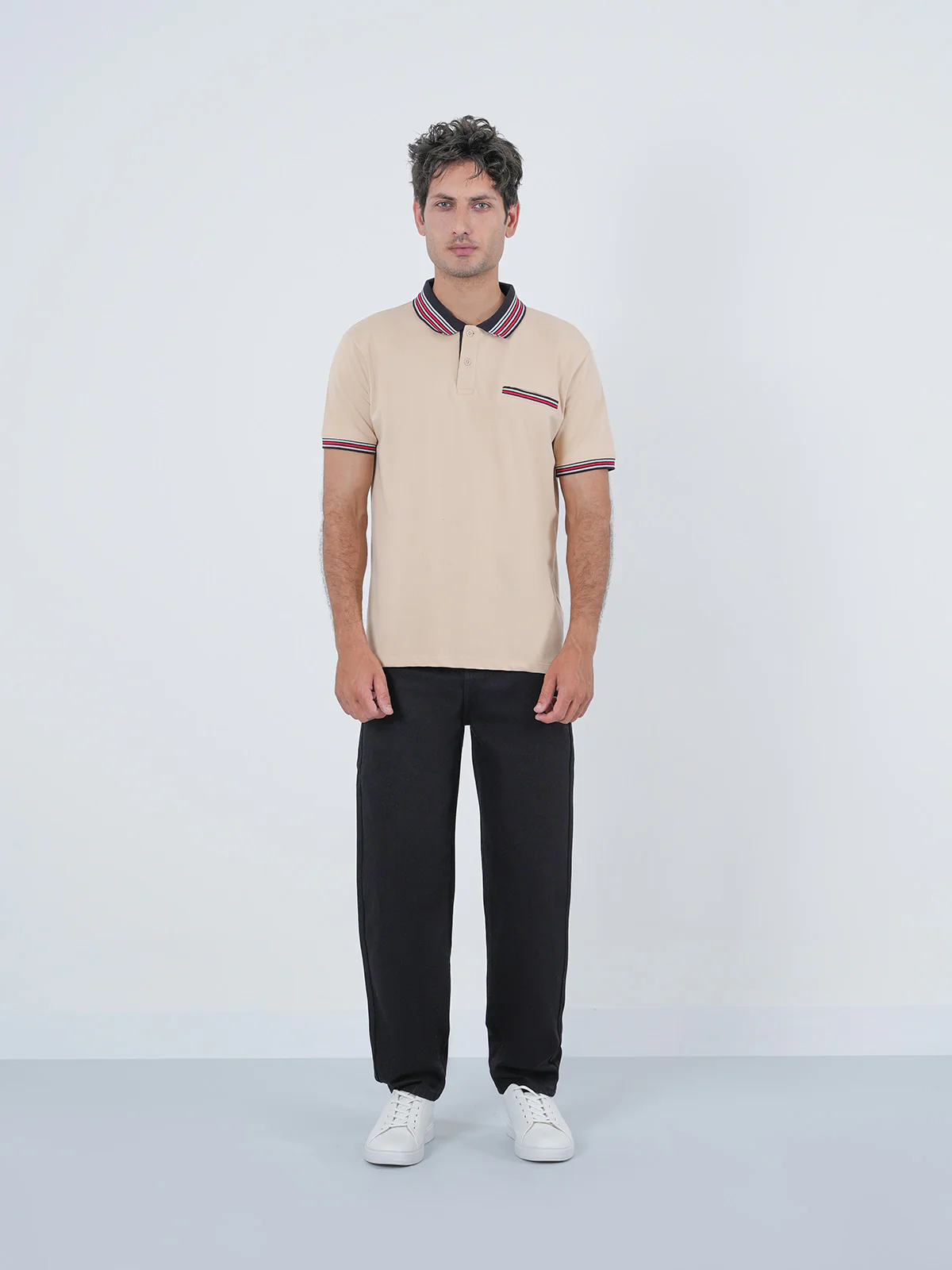 "CADIZ" Solid Regular Fit Polo Shirt