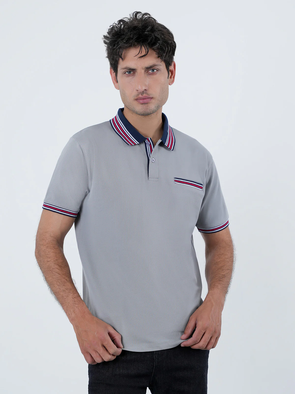 "CADIZ" Solid Regular Fit Polo Shirt - Image 2