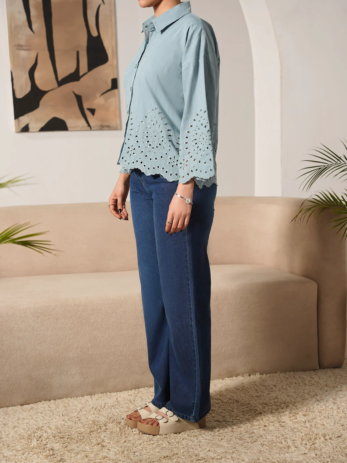 "CAIUS" Textured Regular Cotton Top - Image 3