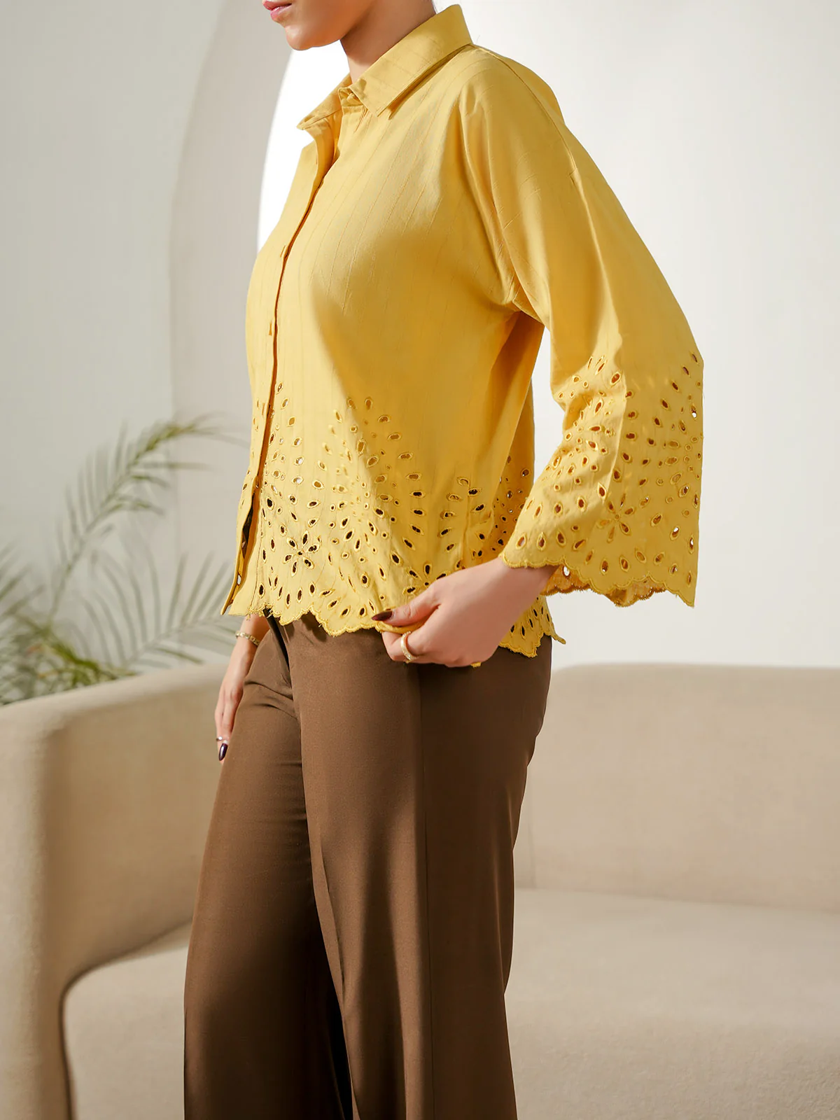 "CAIUS" Textured Regular Cotton Top - Image 3