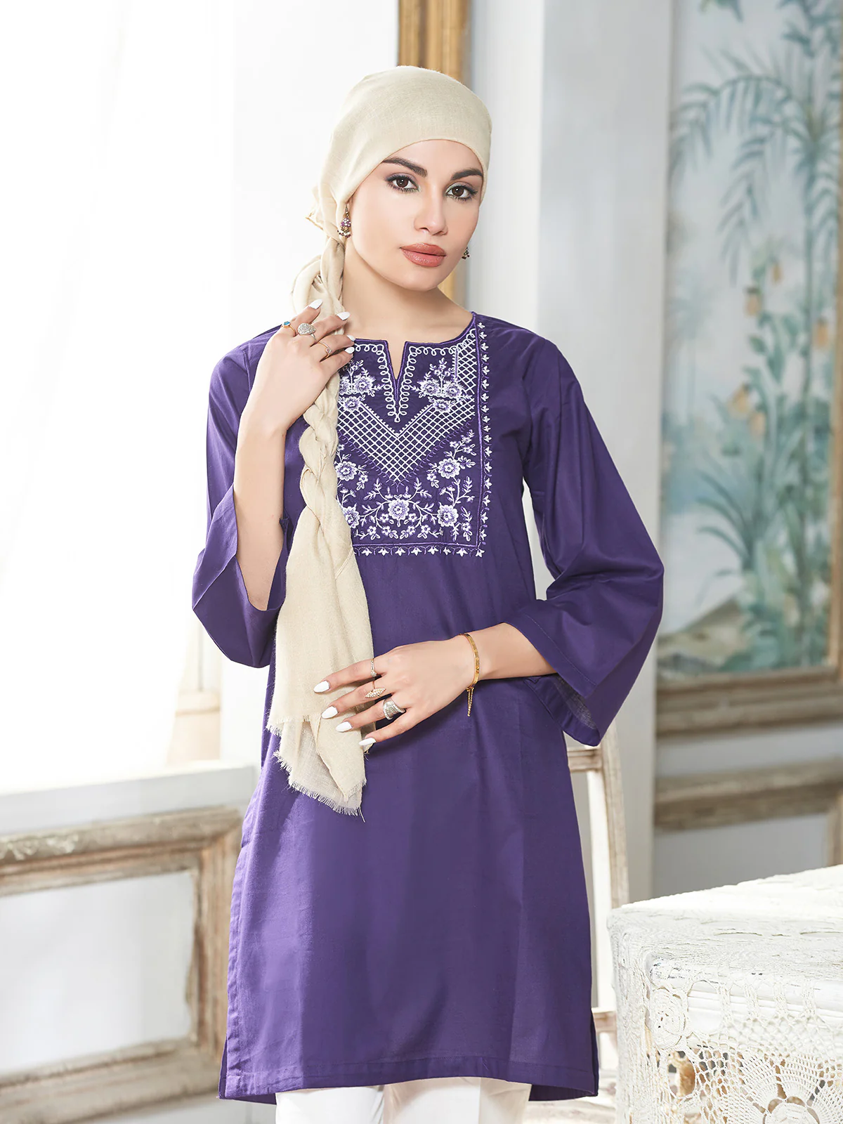 "CAMBRIA" Casual Cambric Two Piece Suit - Image 2