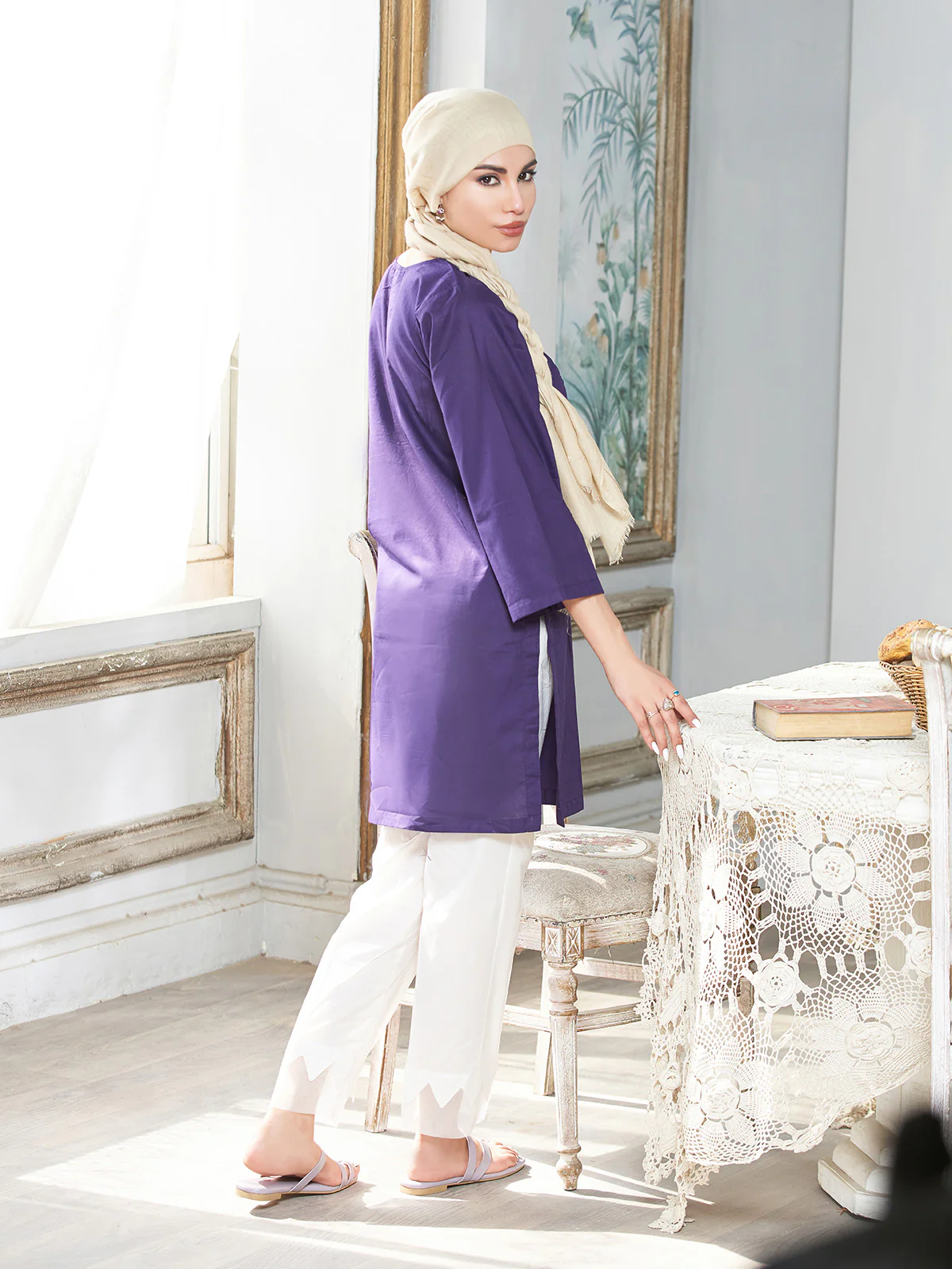 "CAMBRIA" Casual Cambric Two Piece Suit - Image 4