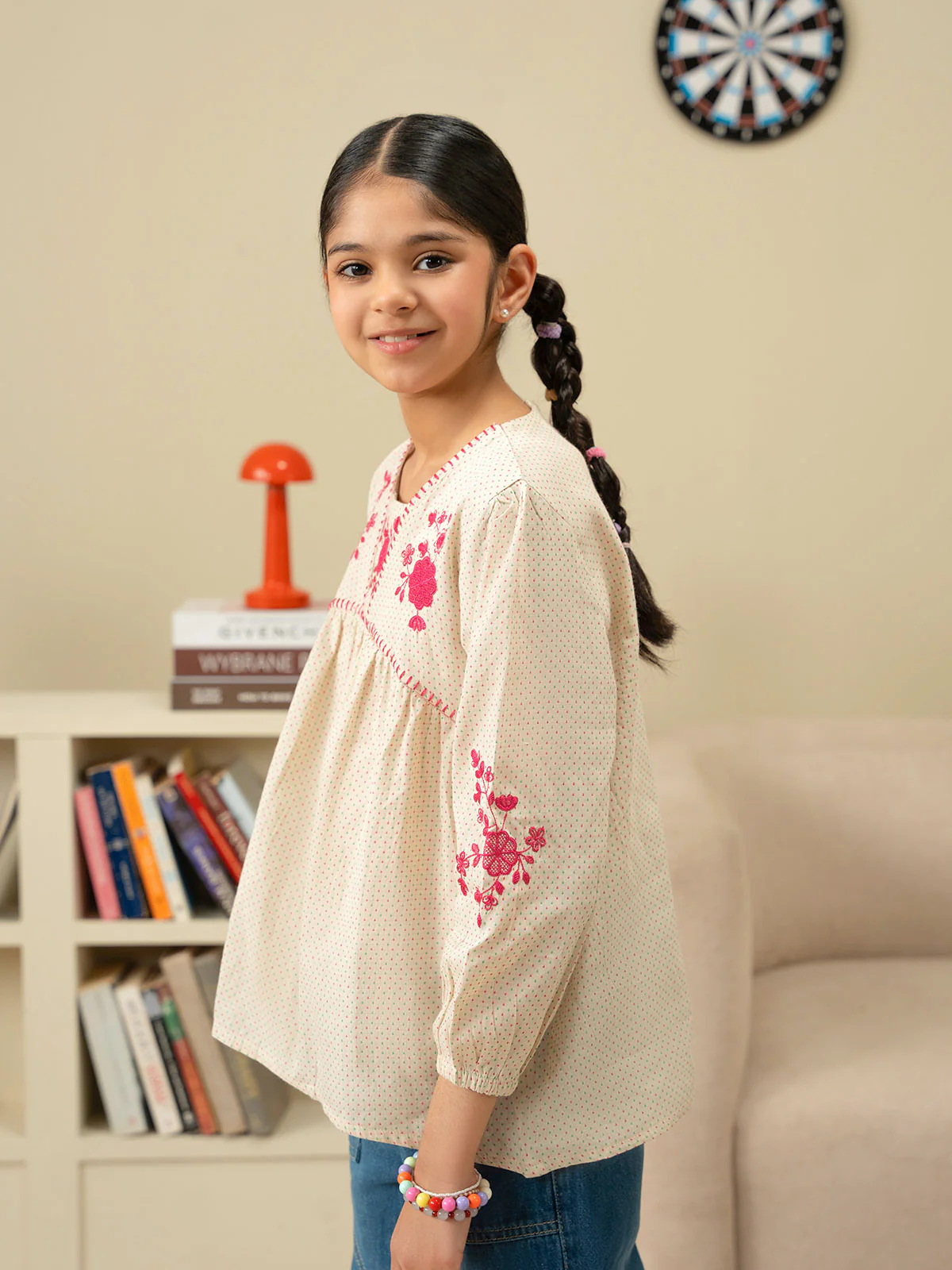 "CARME" Embroidery Regular Cotton Top - Image 3