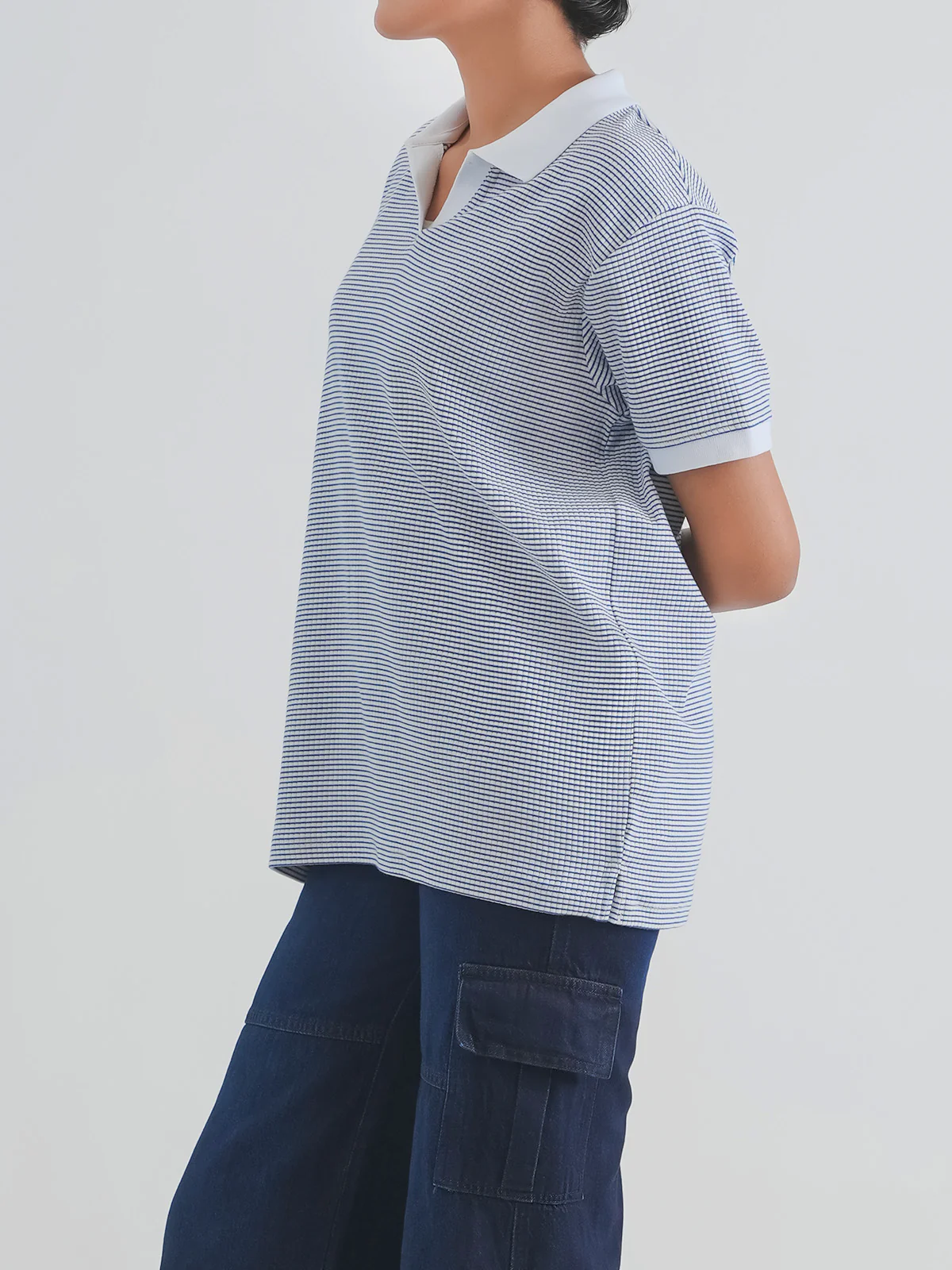 "CESCA" Yarn Dyed Regular Fit T-Shirt - Image 2