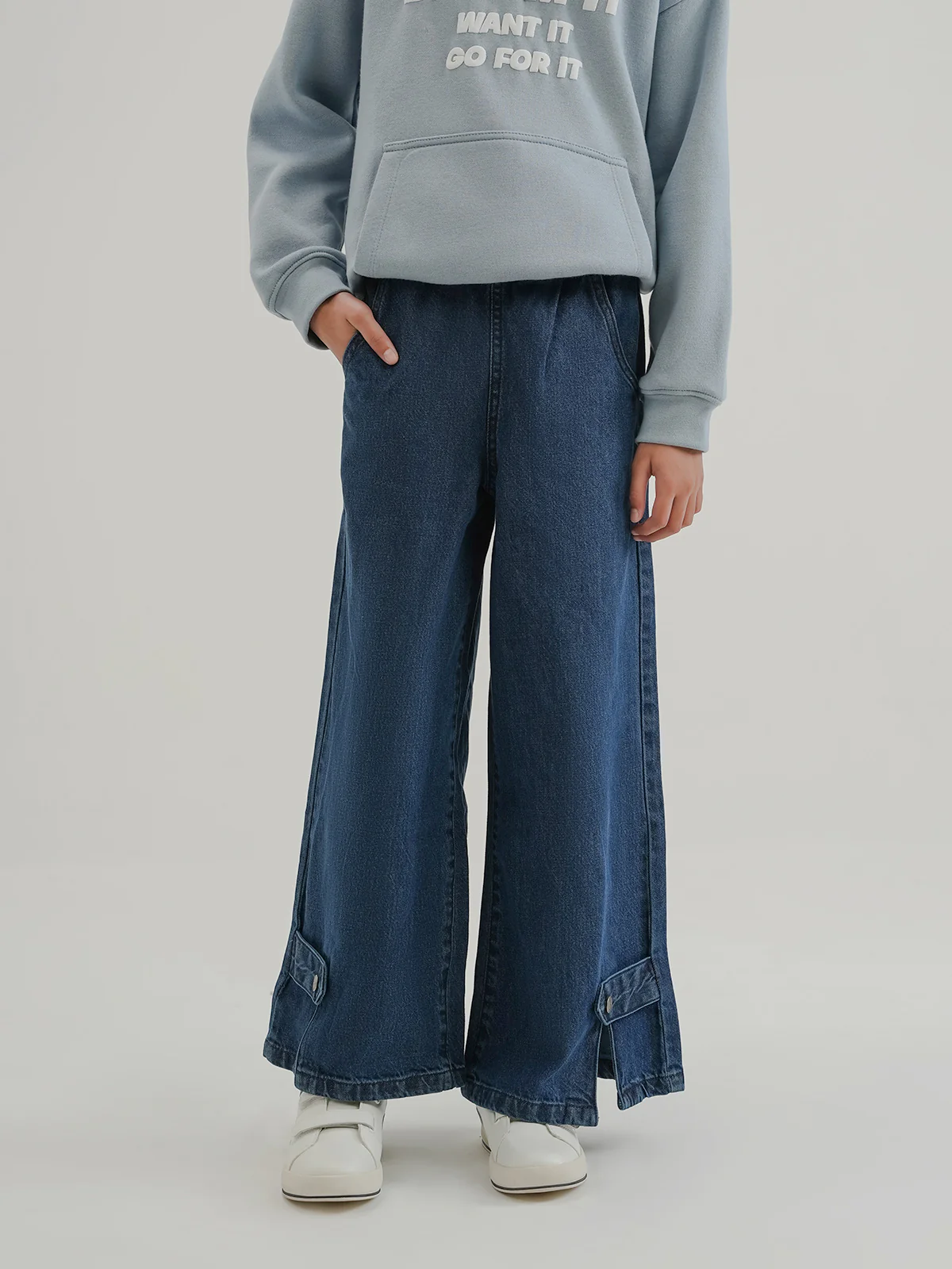 "CHANITA" Comfy Denim Palazzo Pant