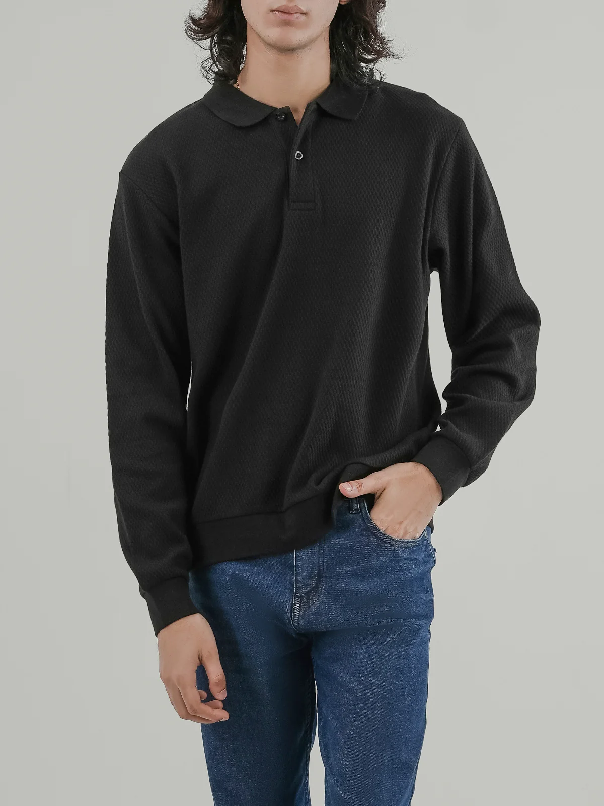 "CHARLIE" Textured Fleece Sweatshirt