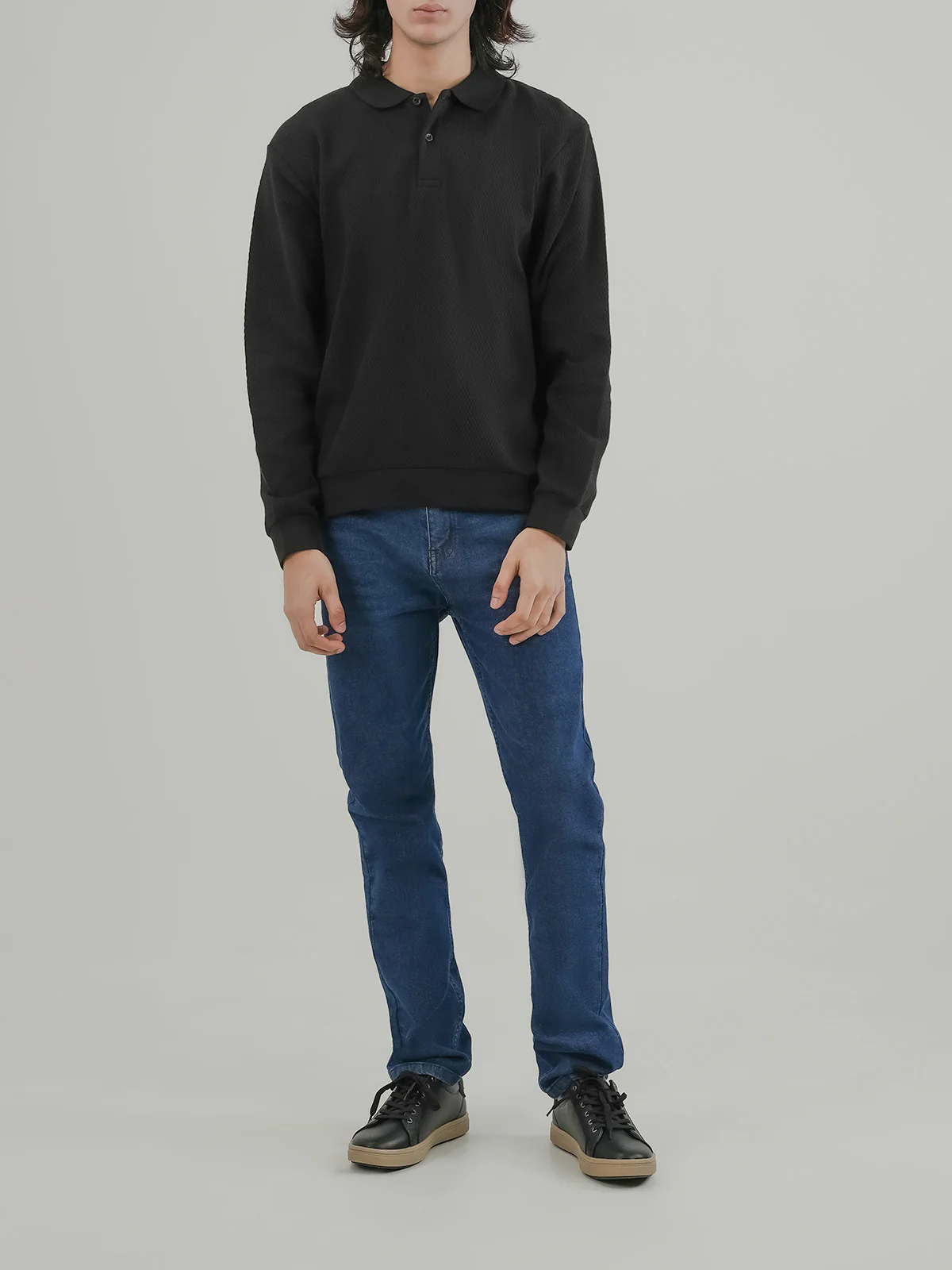 "CHARLIE" Textured Fleece Sweatshirt - Image 2