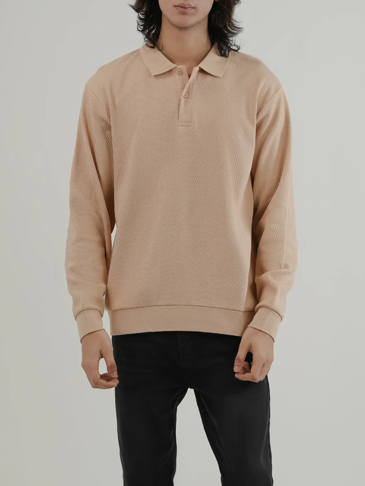 "CHARLIE" Textured Fleece Sweatshirt
