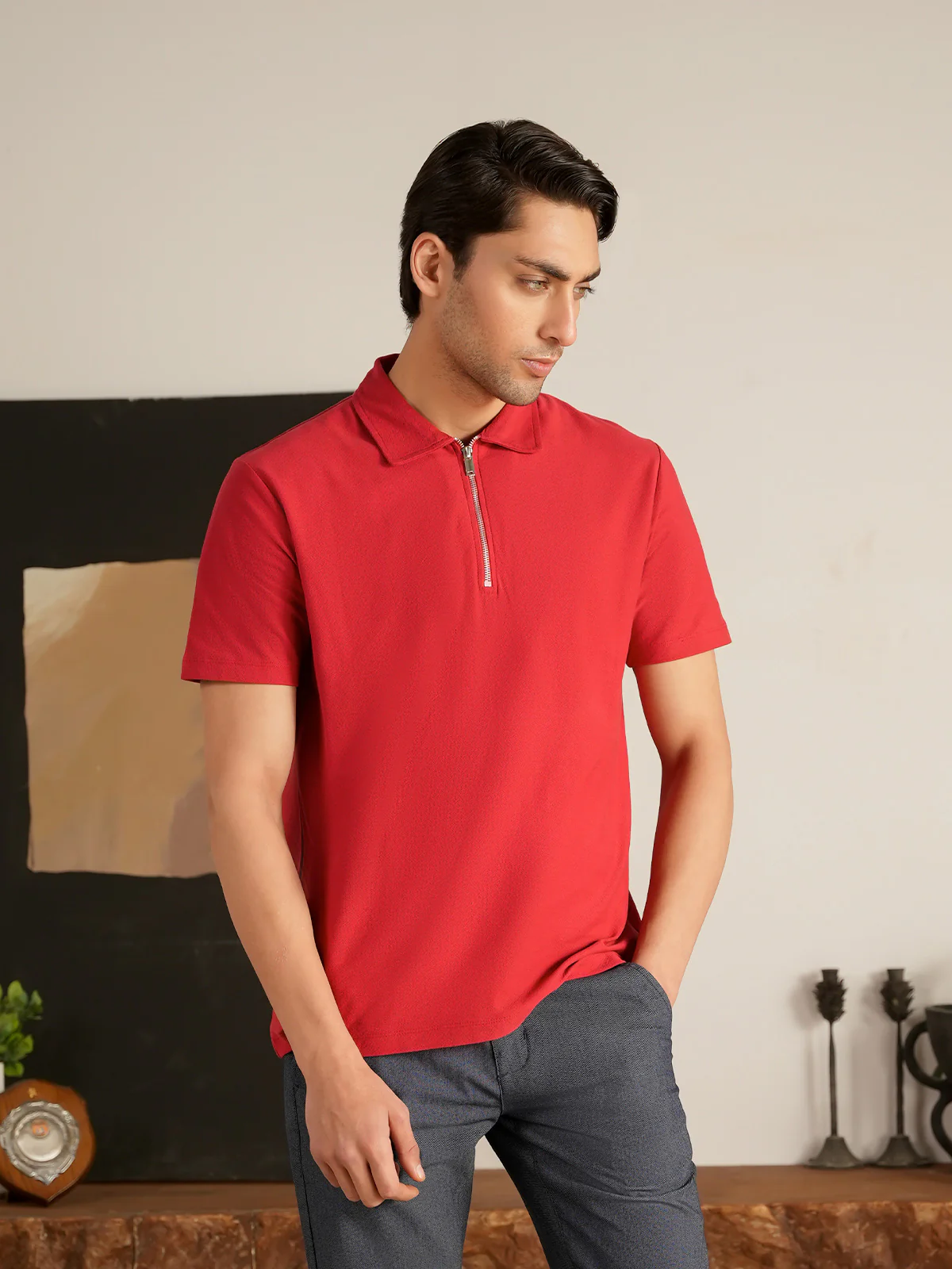 "CHELSE" Regular Fit Jacquard Polo Shirt