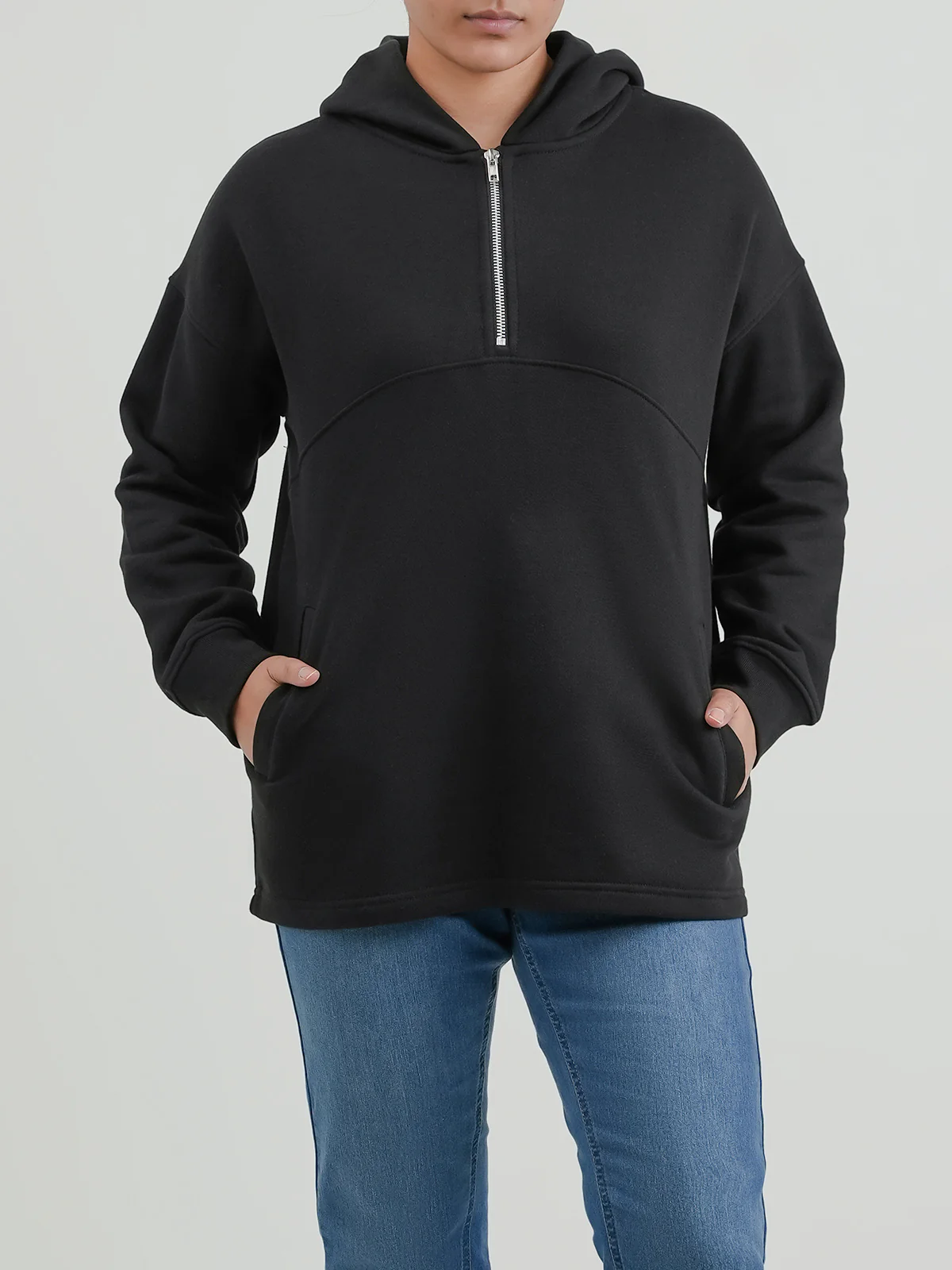 "CHEREE" Classic Textured Fleece Hoodie