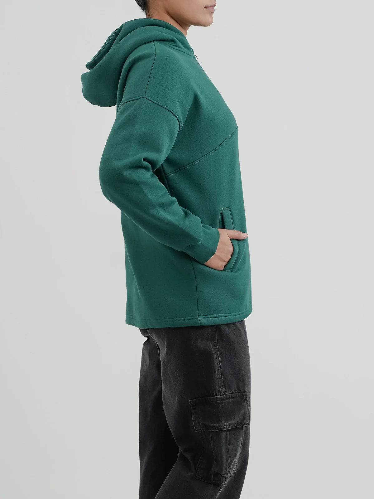 "CHEREE" Classic Textured Fleece Hoodie - Image 3