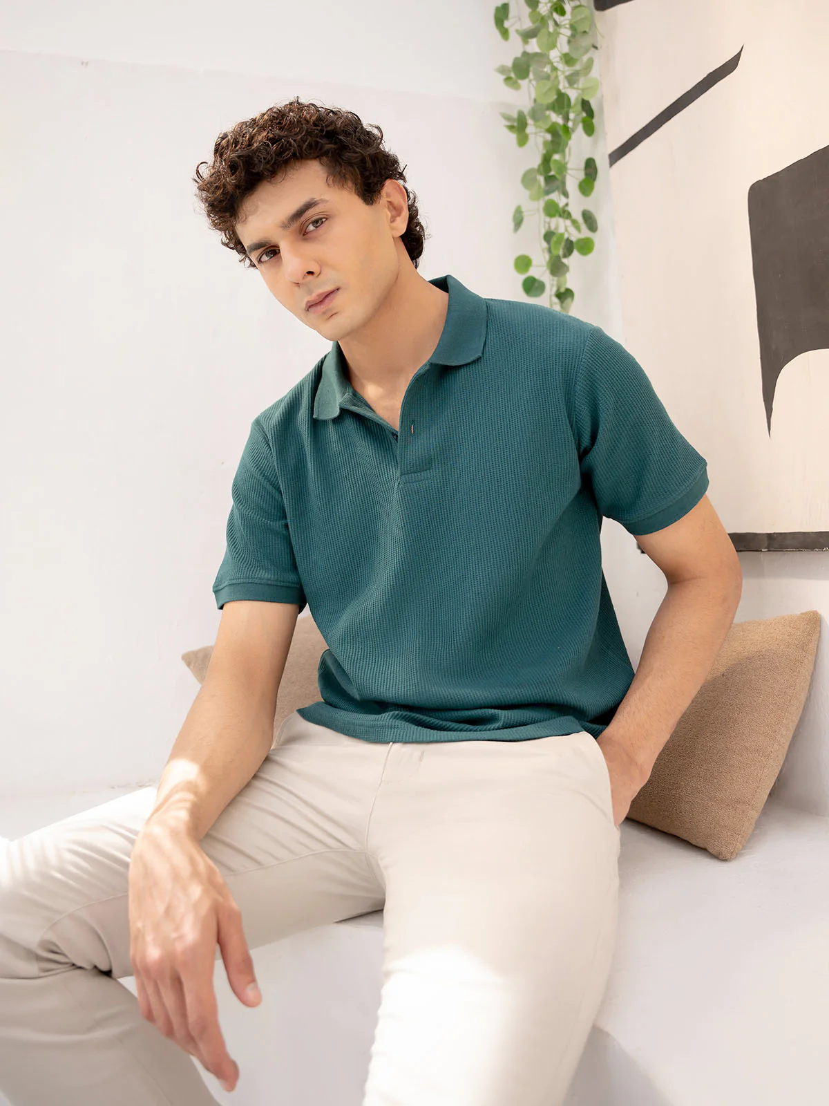 "CHRISTO" Regular Fit Jacquard Polo Shirt