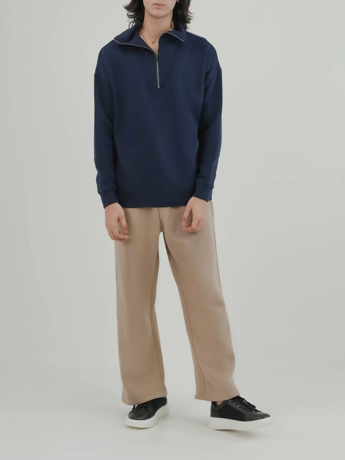 "CINDER" Drop Shoulder Fleece Sweatshirt - Image 2