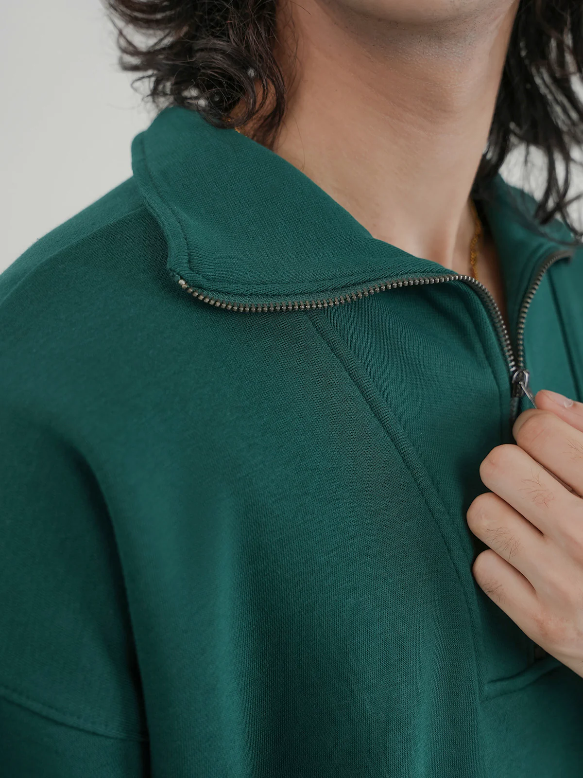 "CINDER" Drop Shoulder Fleece Sweatshirt - Image 6