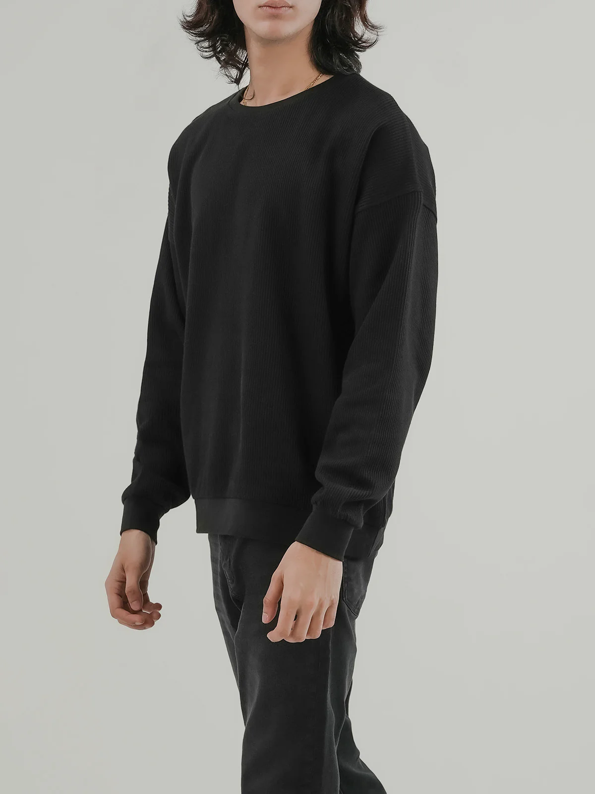 "CROSBY" Drop Shoulder Fleece Sweatshirt - Image 3