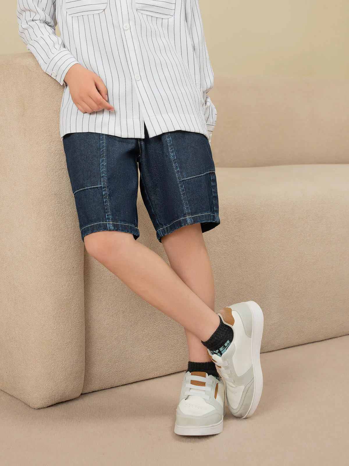 "DALIDA" Regular Fit Denim Shorts