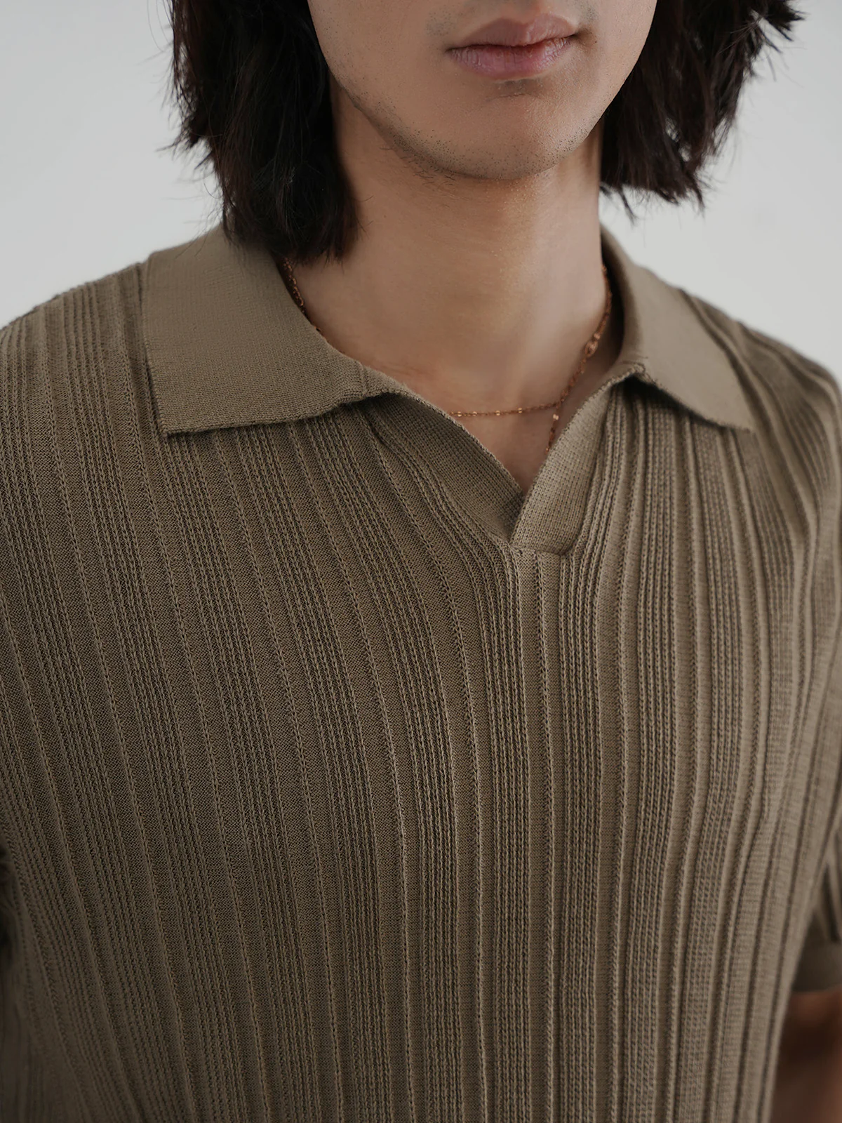 "DAMIEN" Regular Fit Knitted Polo Shirt - Image 4