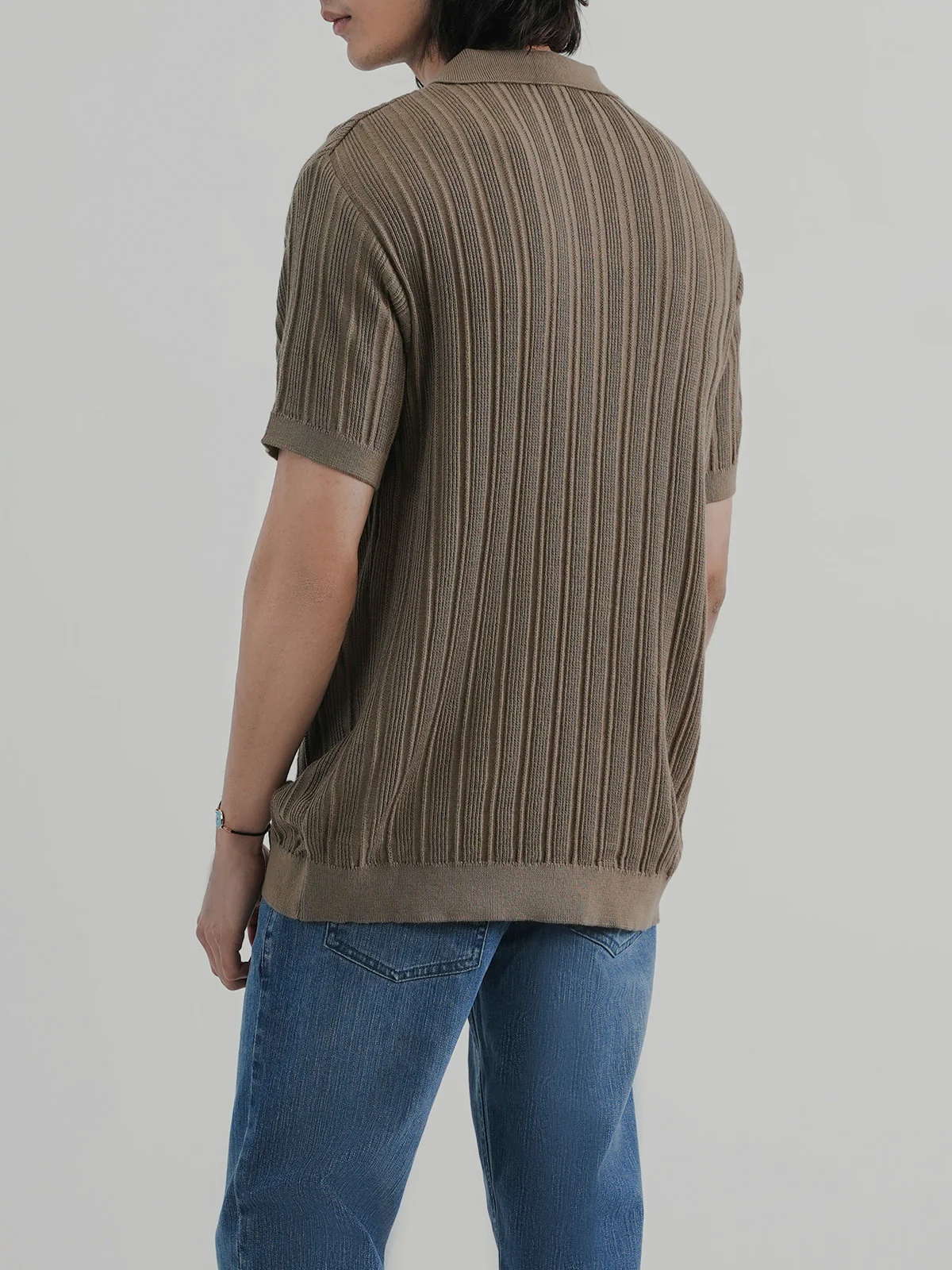 "DAMIEN" Regular Fit Knitted Polo Shirt - Image 5