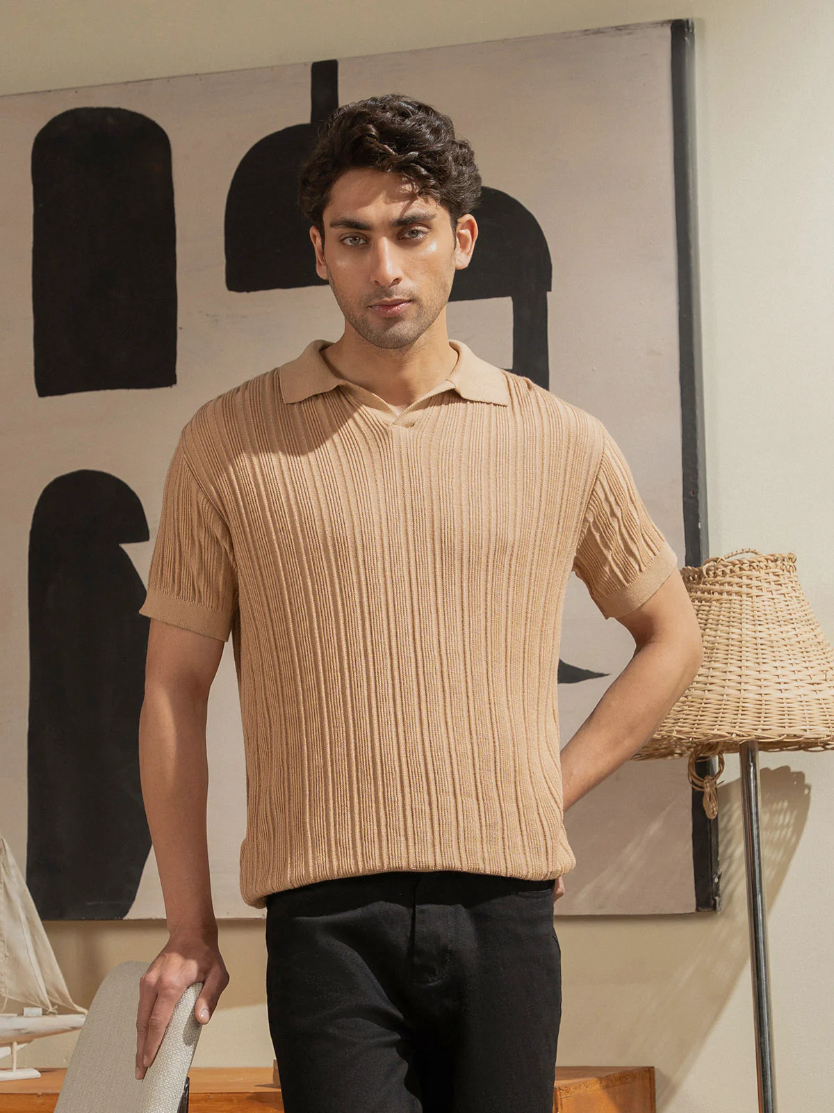 "DAMIEN" Regular Fit Knitted Polo Shirt