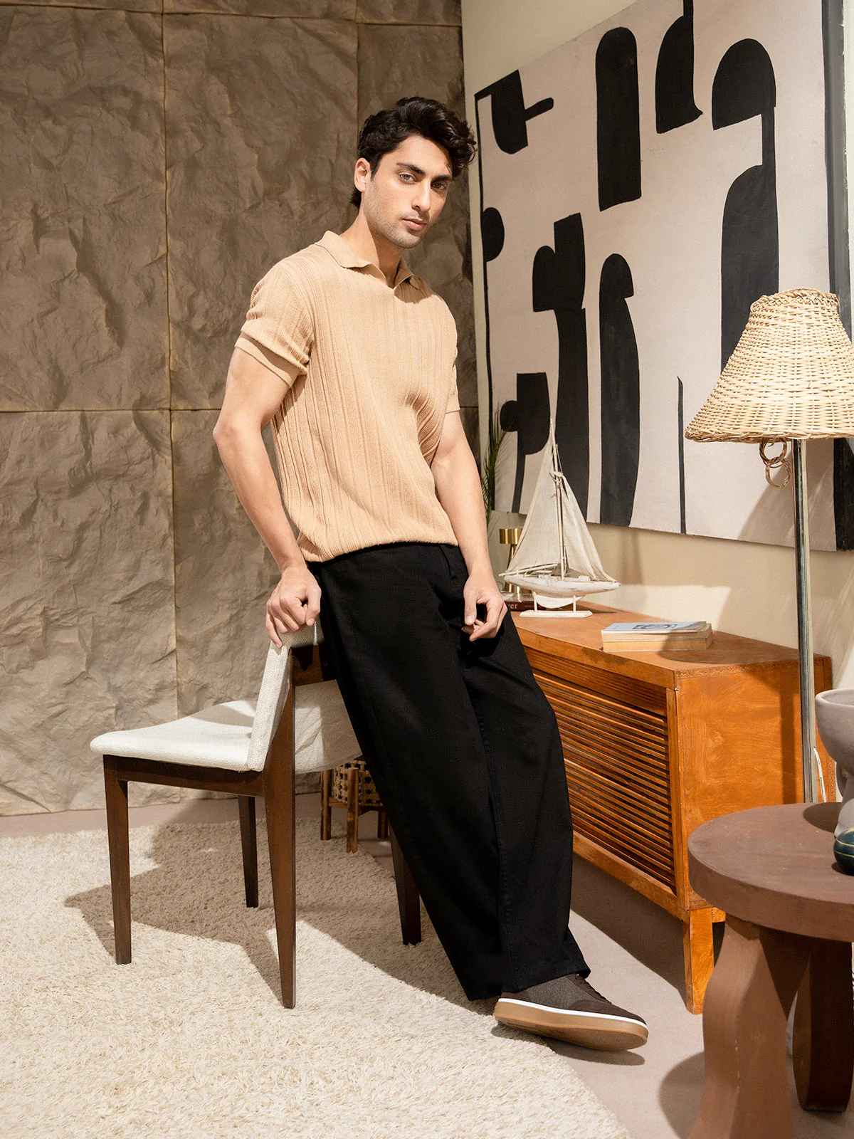 "DAMIEN" Regular Fit Knitted Polo Shirt - Image 2