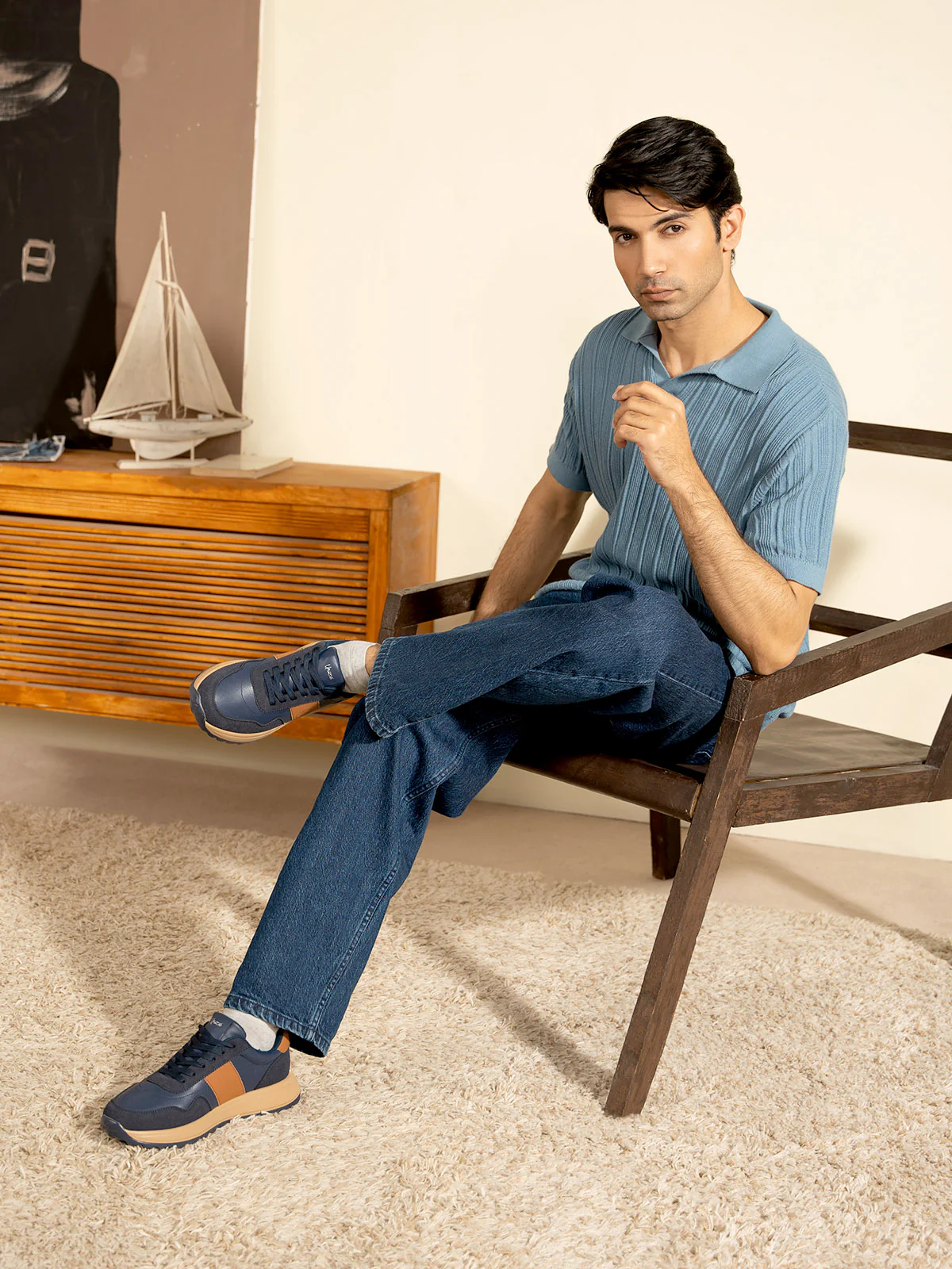 "DAMIEN" Regular Fit Knitted Polo Shirt - Image 5