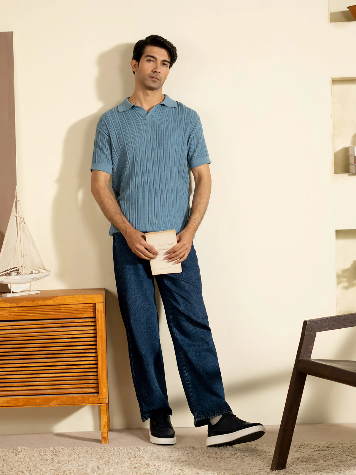 "DAMIEN" Regular Fit Knitted Polo Shirt - Image 6