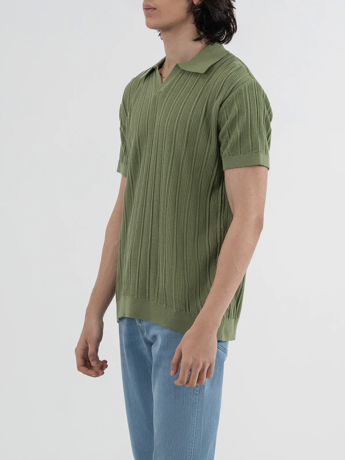 "DAMIEN" Regular Fit Knitted Polo Shirt - Image 4