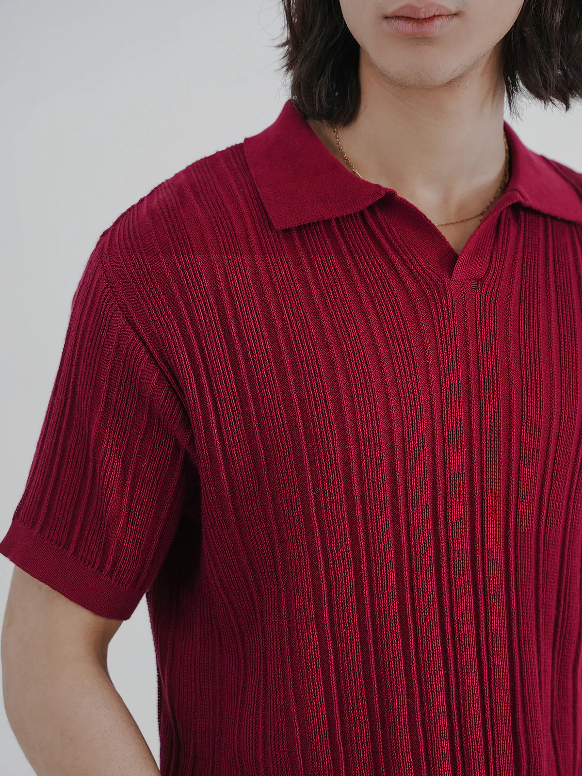 "DAMIEN" Regular Fit Knitted Polo Shirt - Image 5