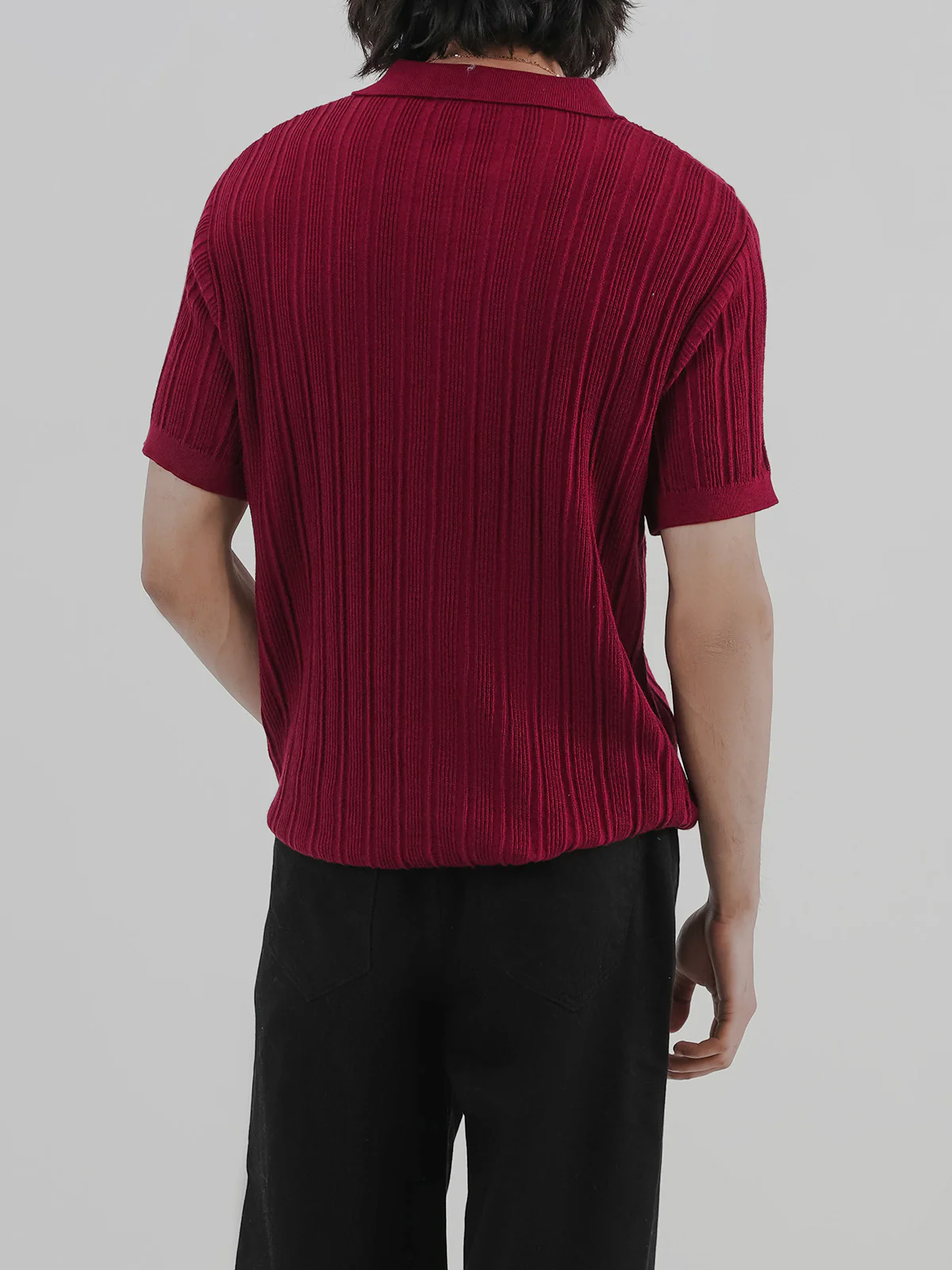 "DAMIEN" Regular Fit Knitted Polo Shirt - Image 8