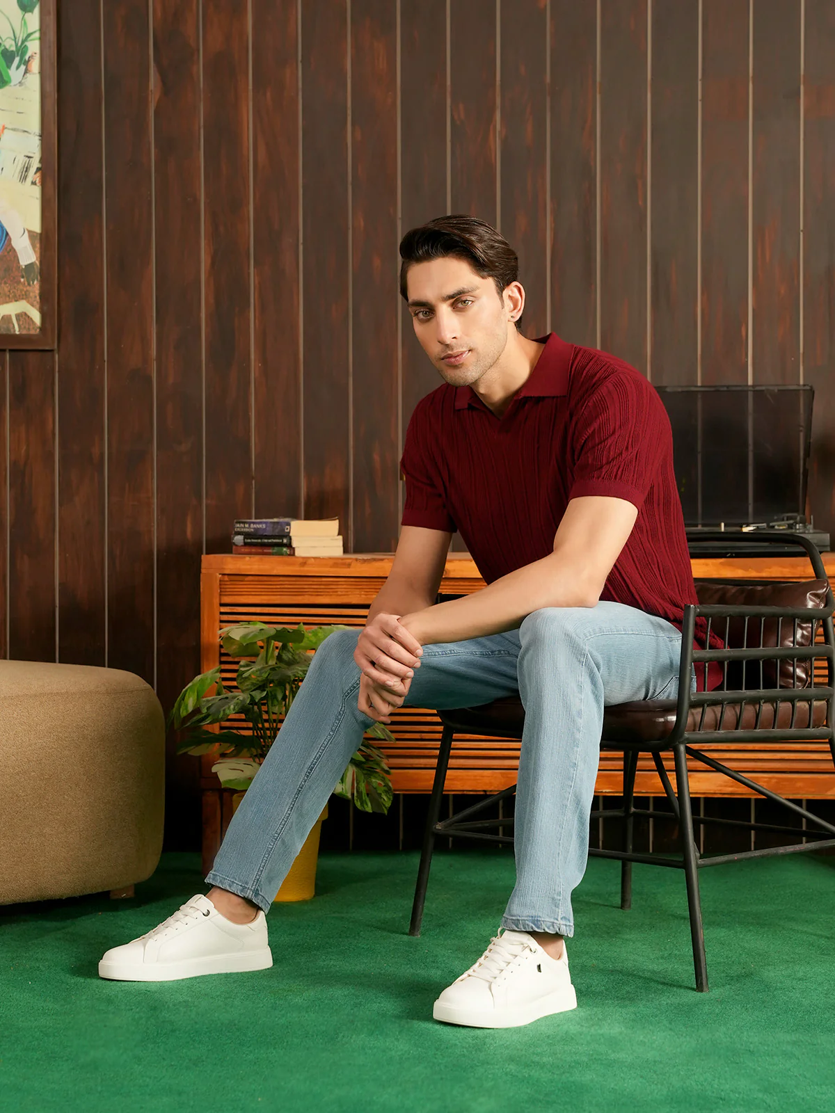 "DAMIEN" Regular Fit Knitted Polo Shirt - Image 9