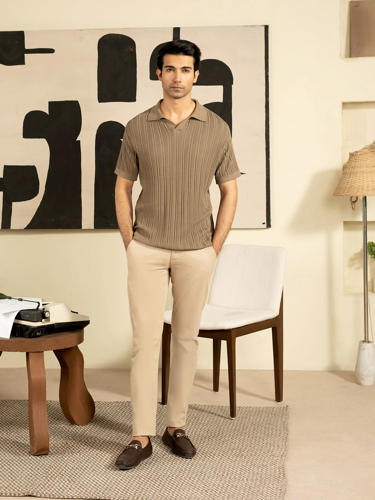 "DAMIEN" Regular Fit Knitted Polo Shirt - Image 3