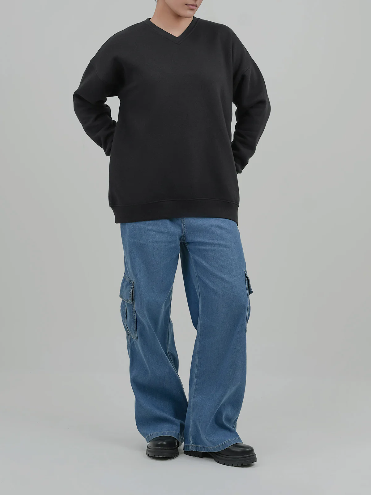 "DAMODAR" Casual Basic Fleece Sweatshirt - Image 2