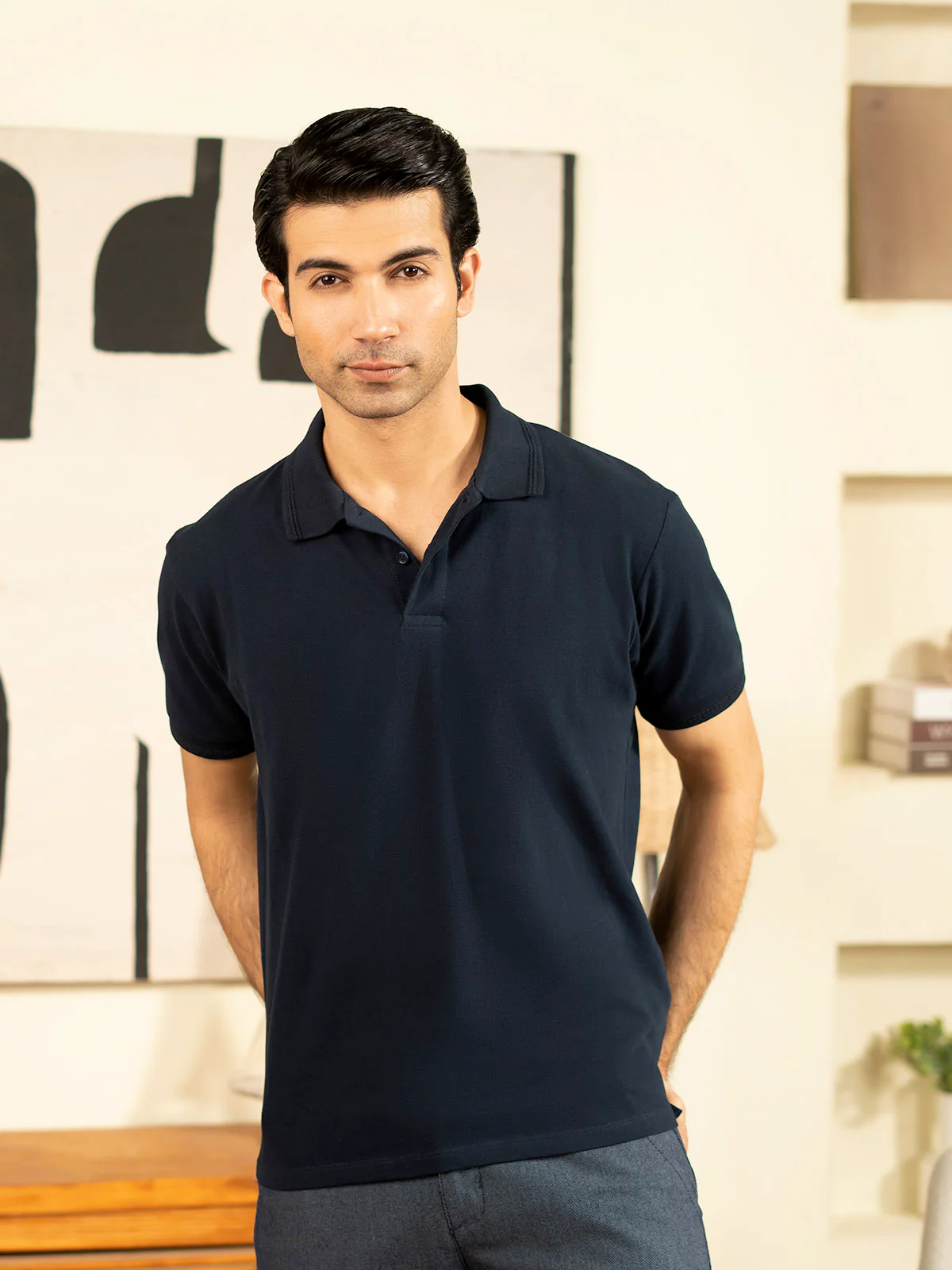 "DEAN" Regular Basic Pique Polo Shirt - Image 4