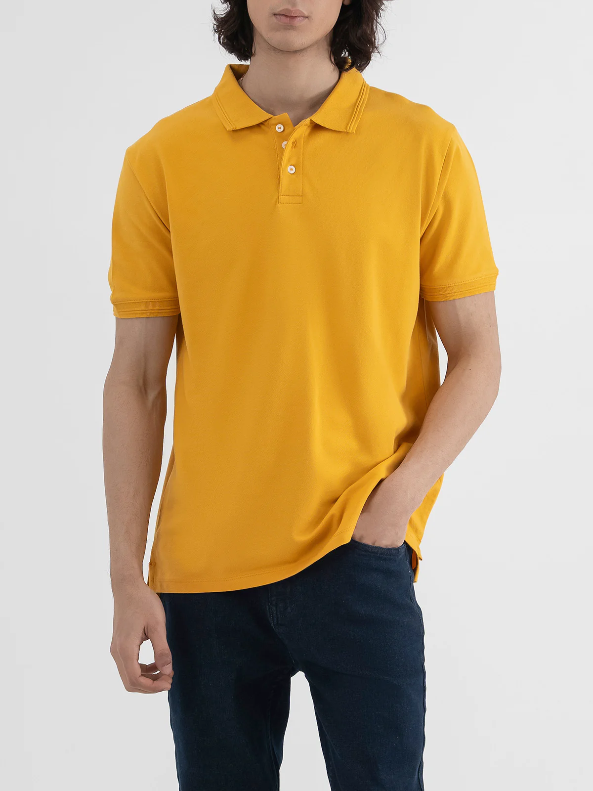 "DEAN" Regular Basic Pique Polo Shirt - Image 2