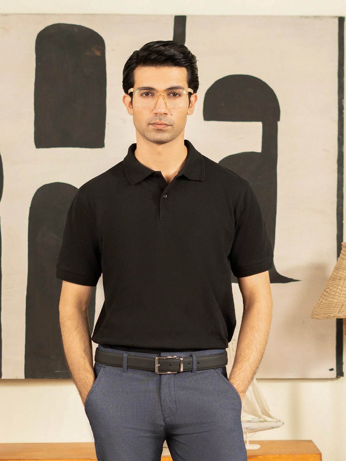 "DEAN" Regular Basic Pique Polo Shirt