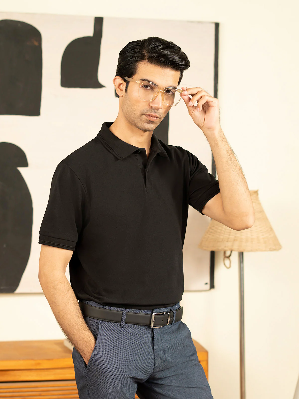"DEAN" Regular Basic Pique Polo Shirt - Image 5