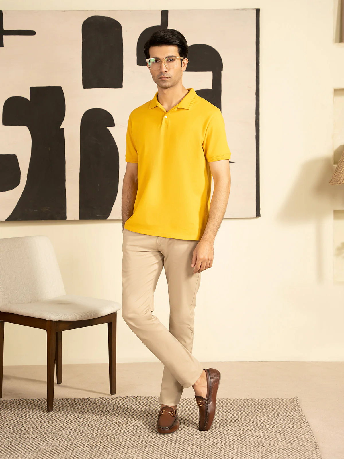 "DEAN" Regular Basic Pique Polo Shirt - Image 3