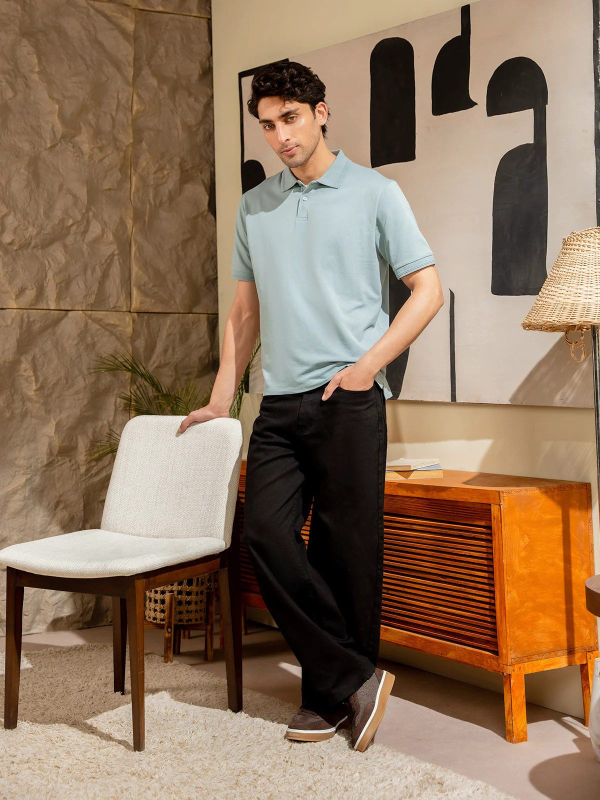 "DEAN" Regular Basic Pique Polo Shirt - Image 2