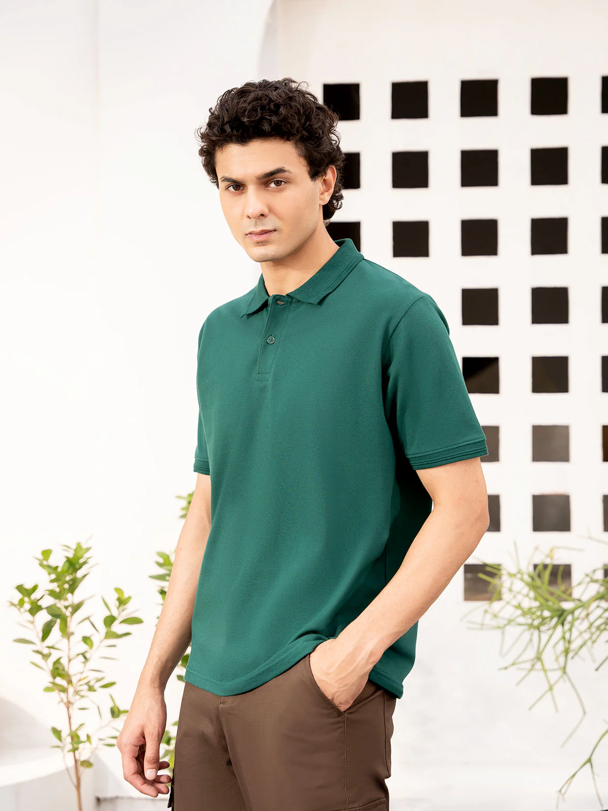"DEAN" Regular Basic Pique Polo Shirt - Image 3