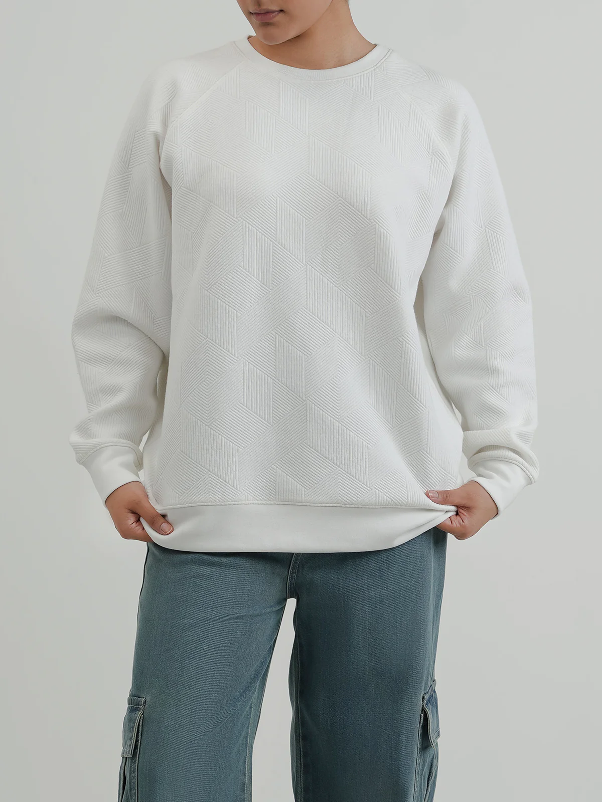 "DEMETER" Basics Textured Fleece Sweatshirt