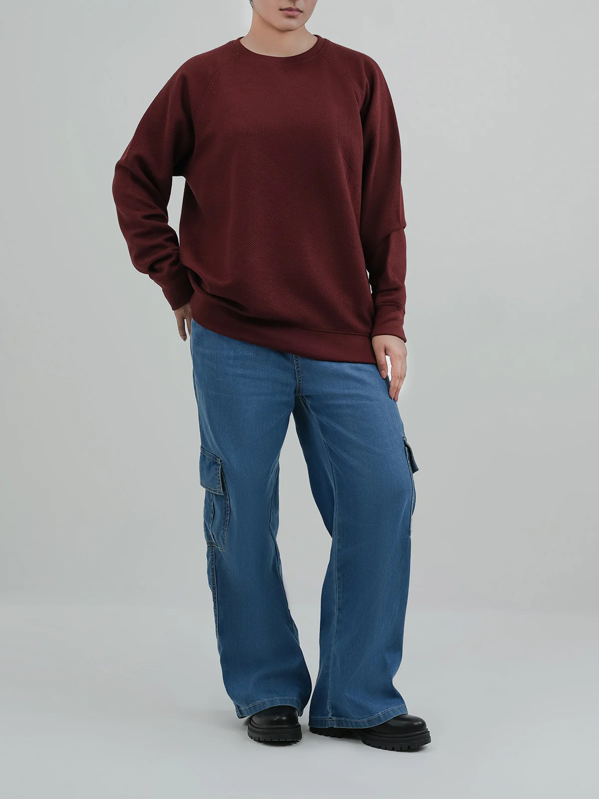 "DEMETER" Textured Fleece Sweatshirt - Image 2