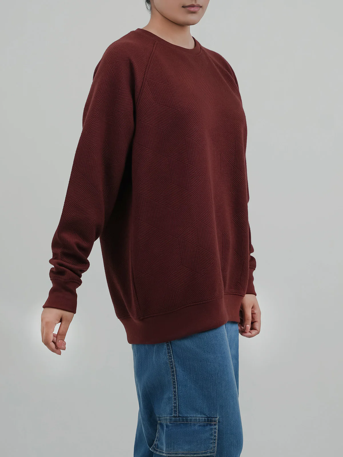 "DEMETER" Textured Fleece Sweatshirt - Image 3