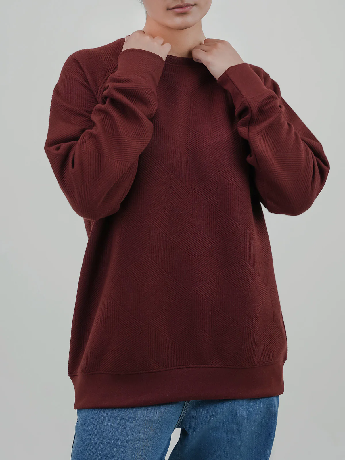 "DEMETER" Textured Fleece Sweatshirt - Image 4