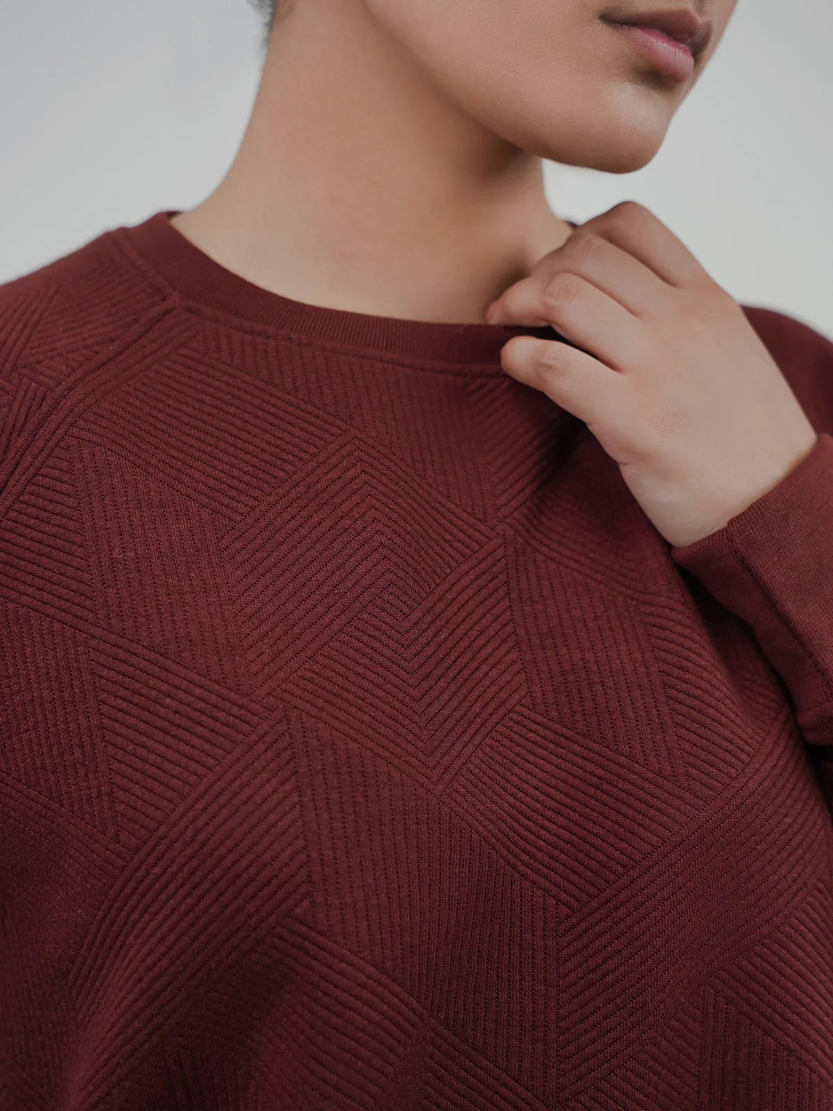 "DEMETER" Textured Fleece Sweatshirt - Image 5