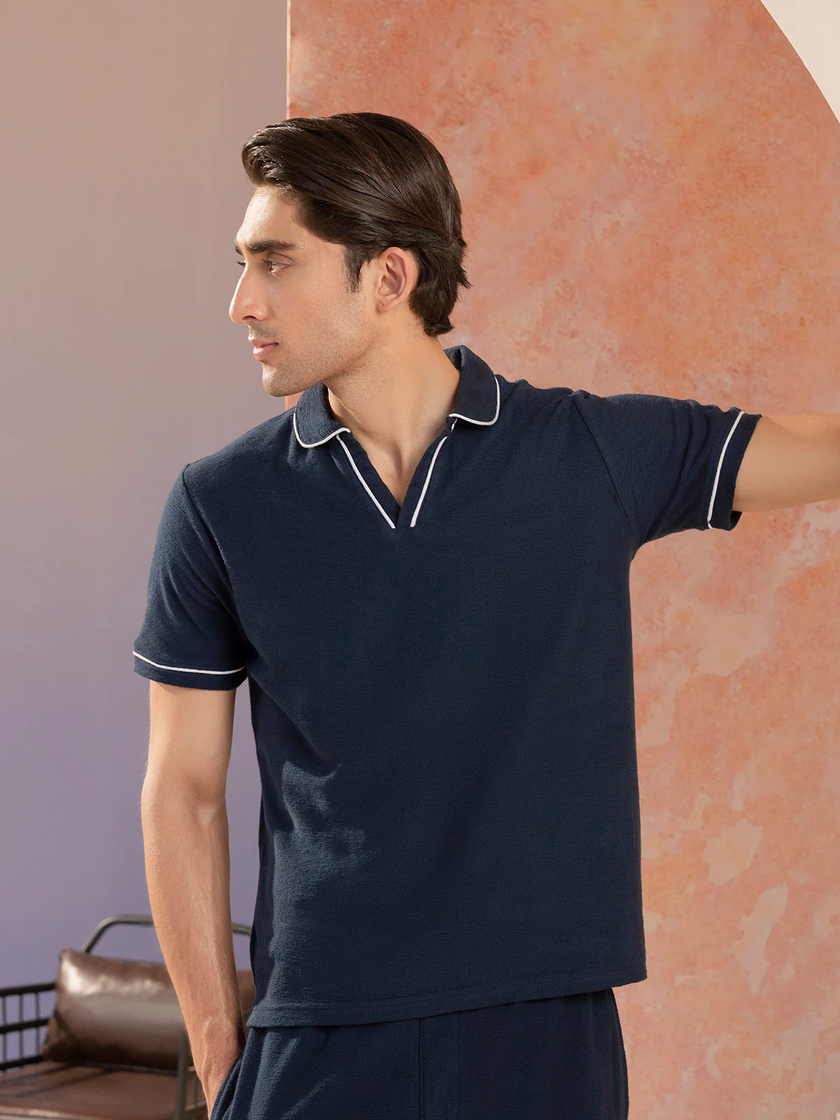 "DENIZ" Regular Fit Jacquard Co Ord Set - Image 3