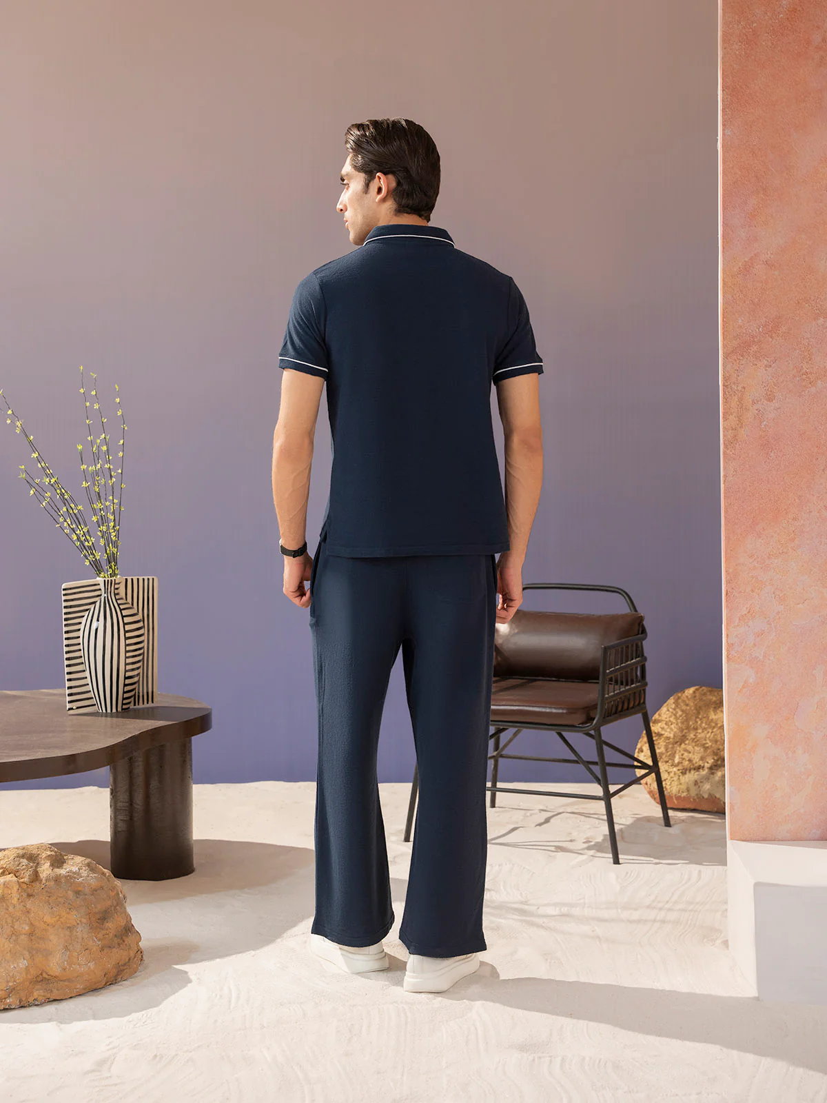 "DENIZ" Regular Fit Jacquard Co Ord Set - Image 5