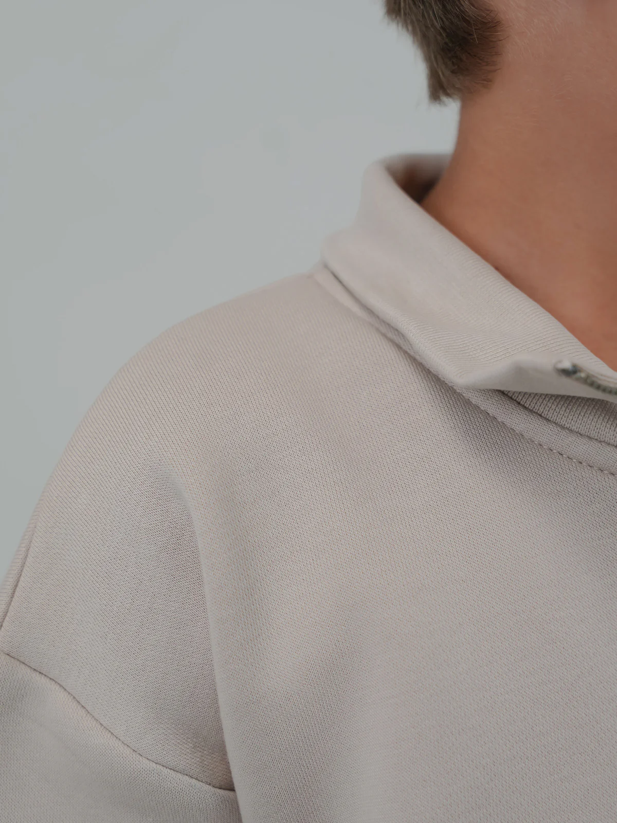"DEWITT" Half Zipper Drop Shoulder Fleece Sweatshirt - Image 4